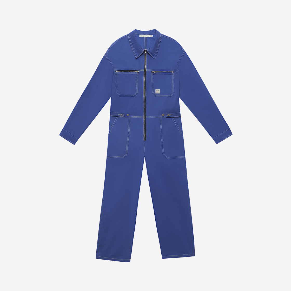 인스턴트펑크 우먼 코튼 집업 프론트 코튼 점프수트 블루