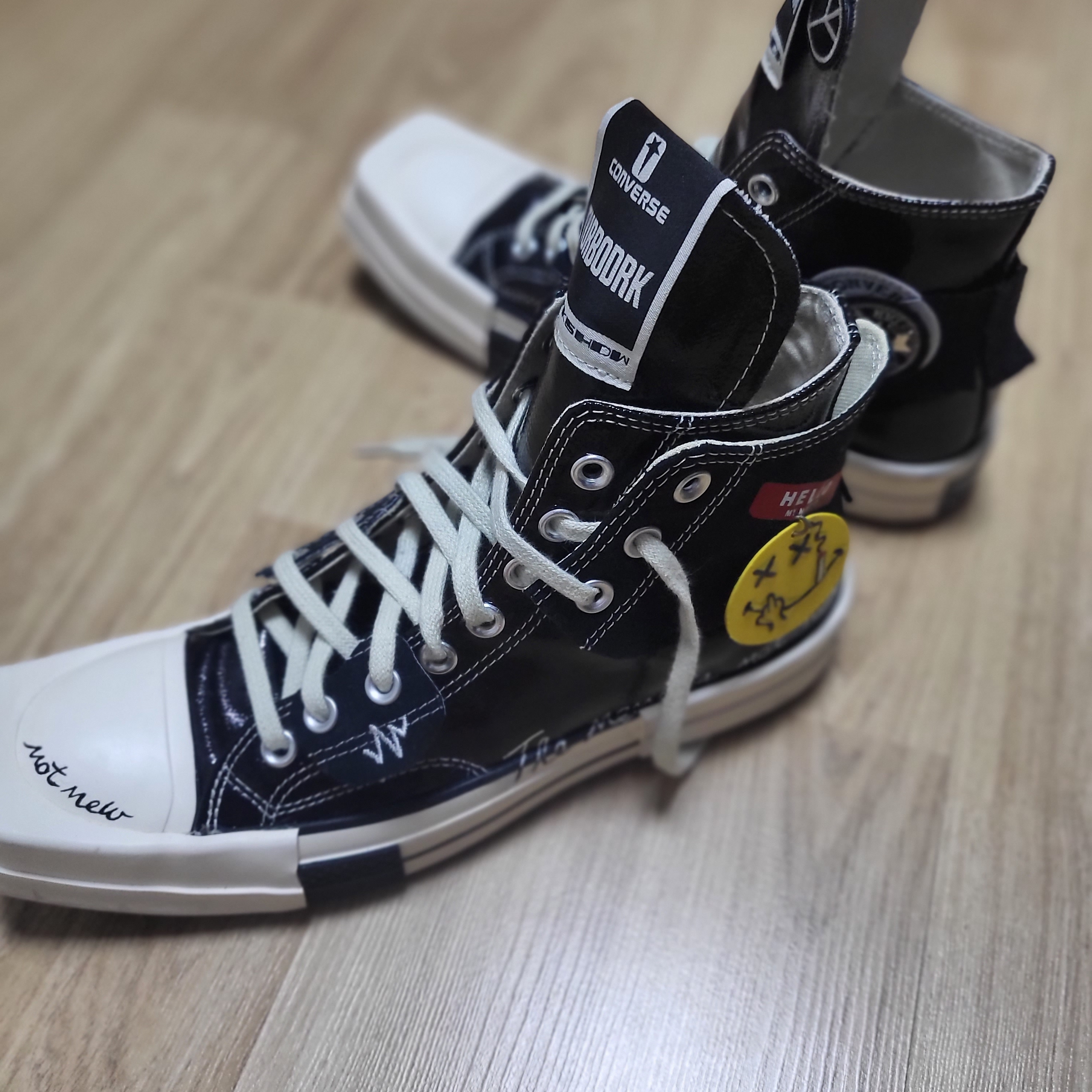 Converse x Drkshdw Turbodrk Chuck 70 Hi Black Lacquered Denim 착용 스타일 - 4