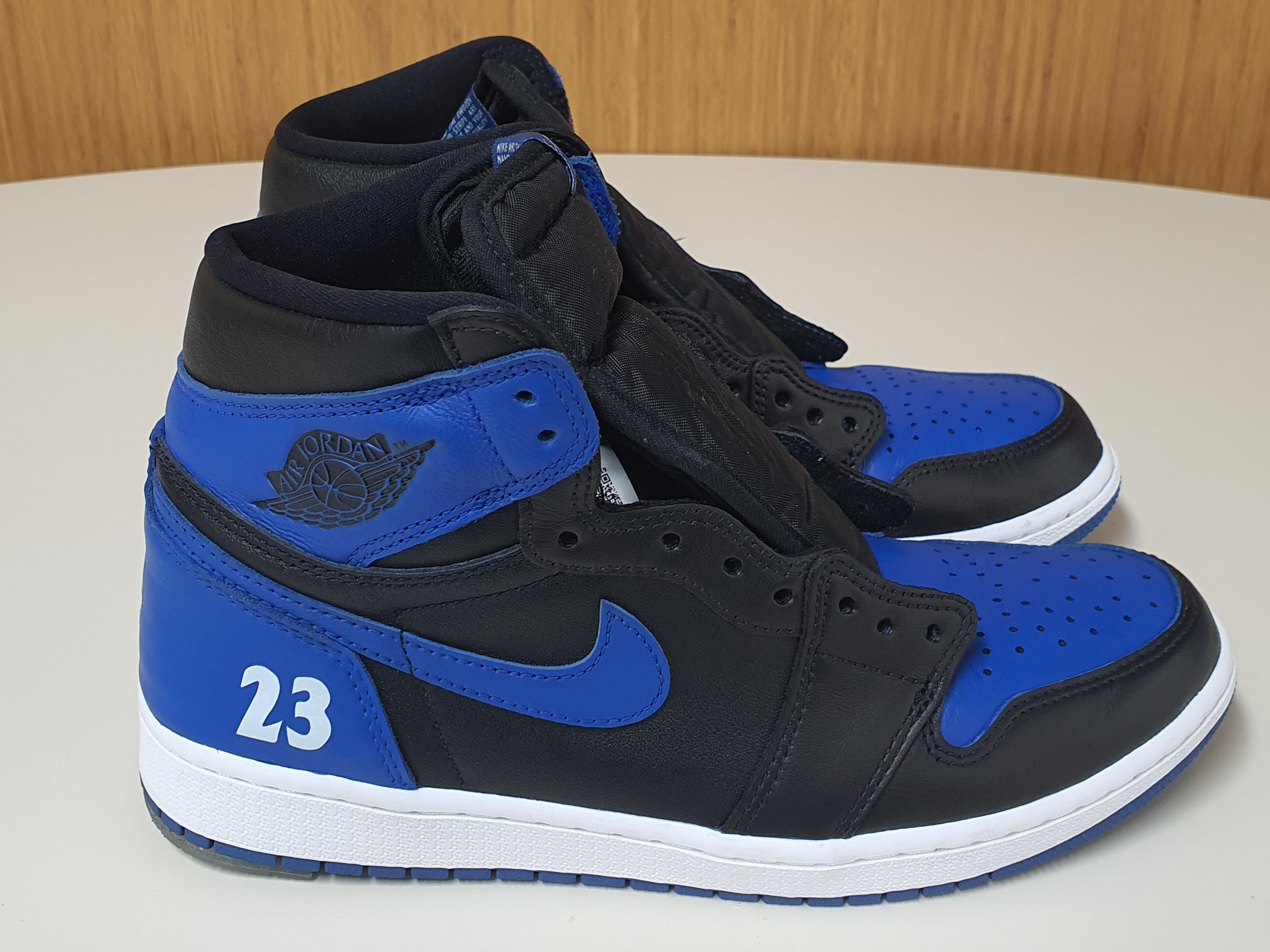 Jordan 1 Retro High OG Dark Marina Blue, Jordan 1 Retro Royal 2017 착용 스타일 - 3