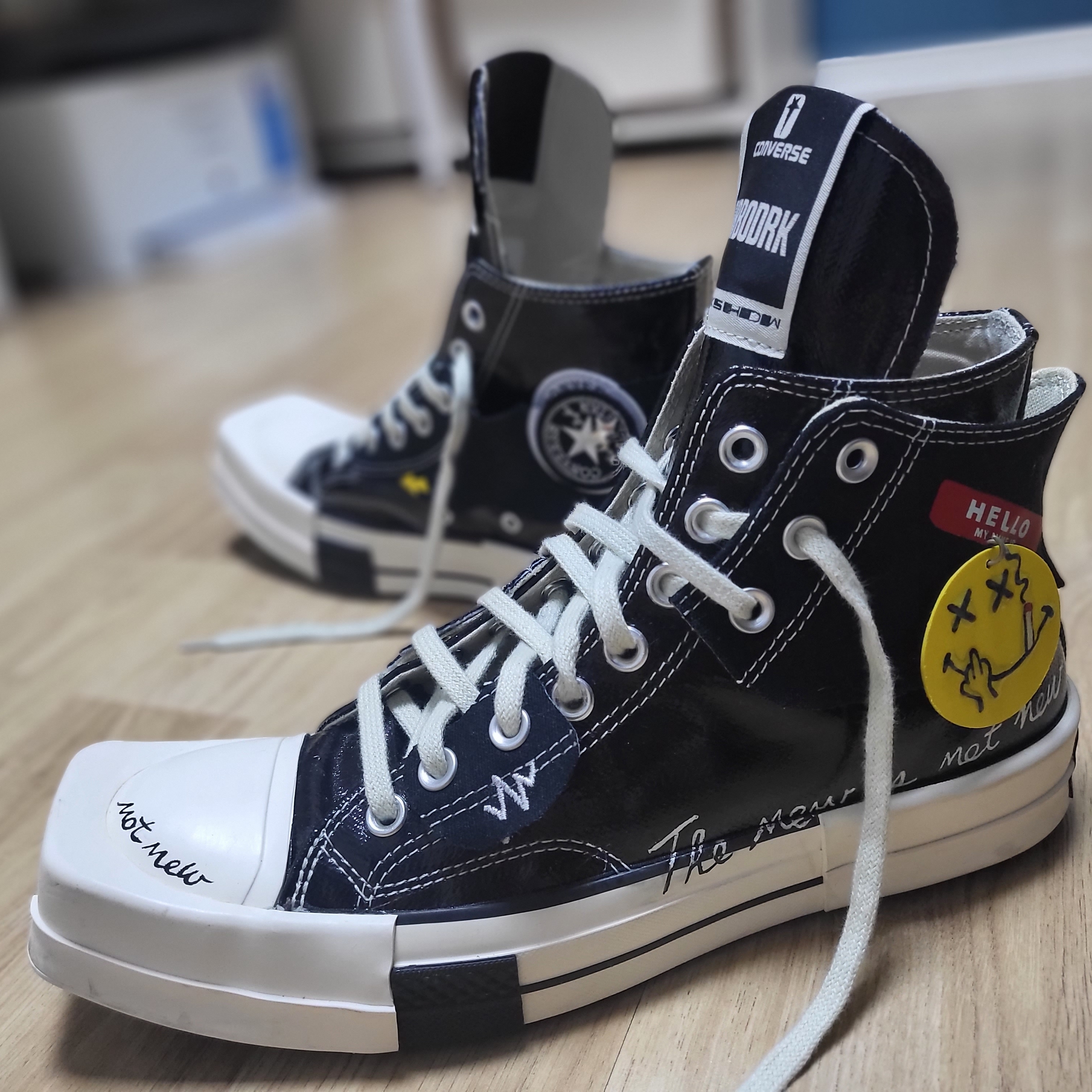 Converse x Drkshdw Turbodrk Chuck 70 Hi Black Lacquered Denim 착용 스타일 - 2