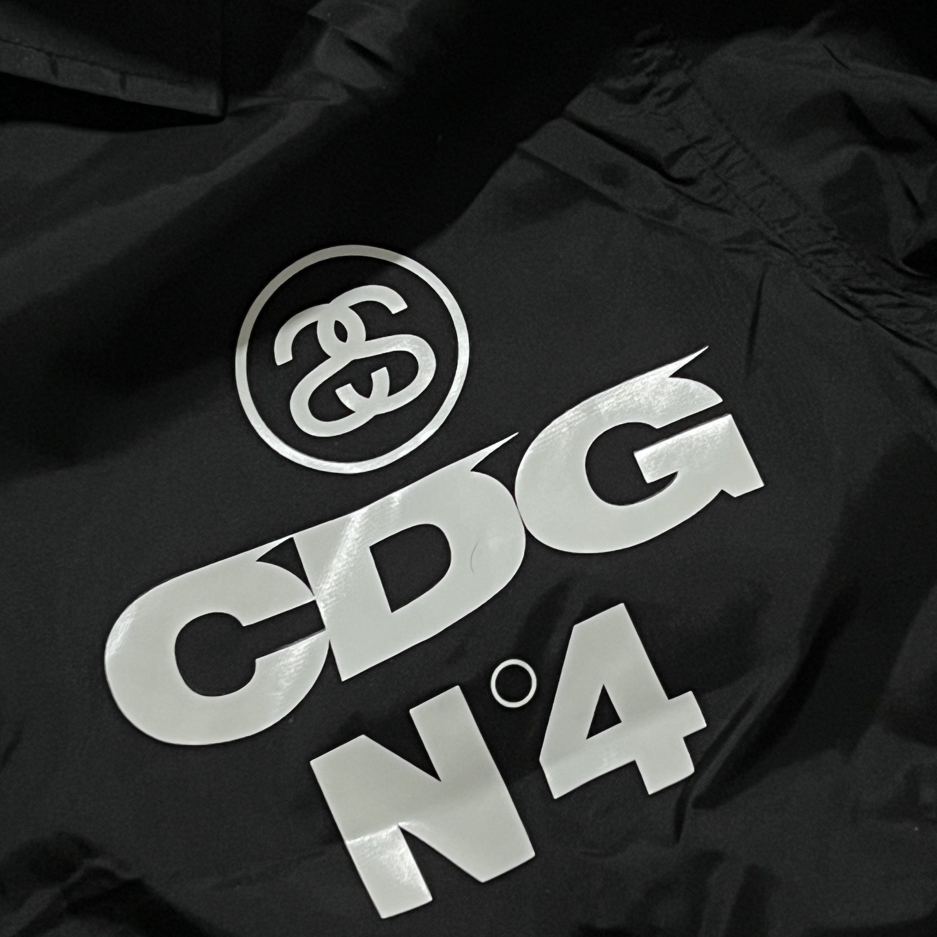 CDG x Stussy Coach Jacket Black 착용 스타일