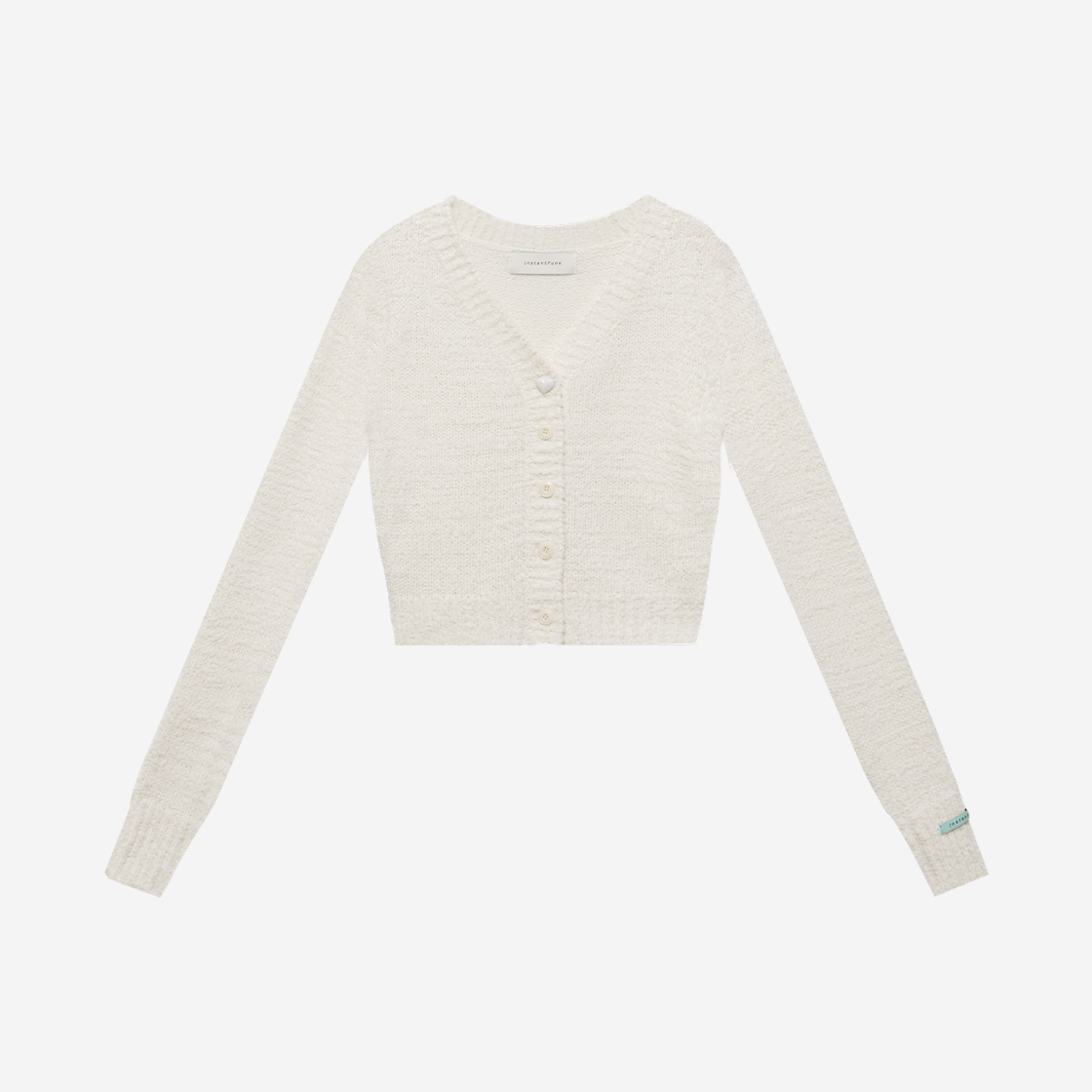 인스턴트펑크 우먼 오프숄더 부클레 가디건 아이보리