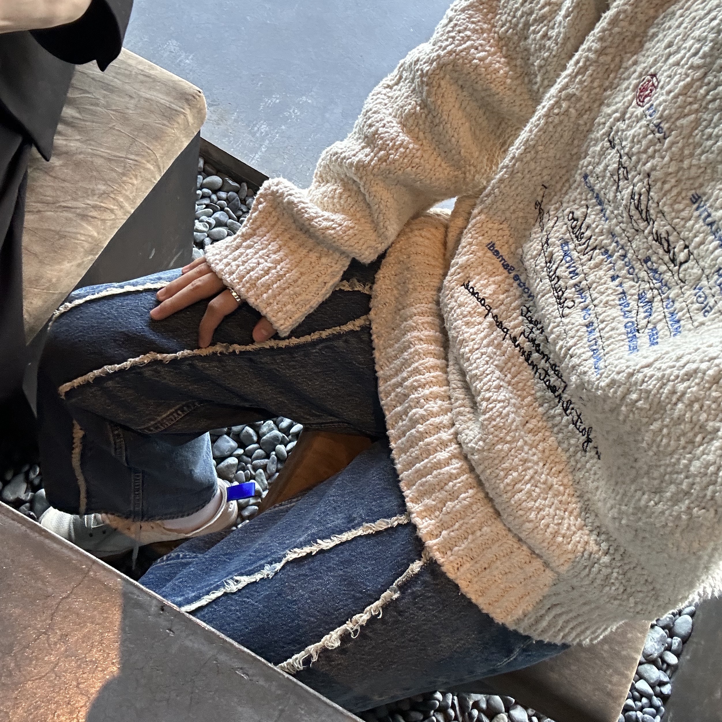 Our Legacy Third Cut Slash Denim, Nike x Tom Sachs General Purpose Shoe Light Cream 착용 스타일