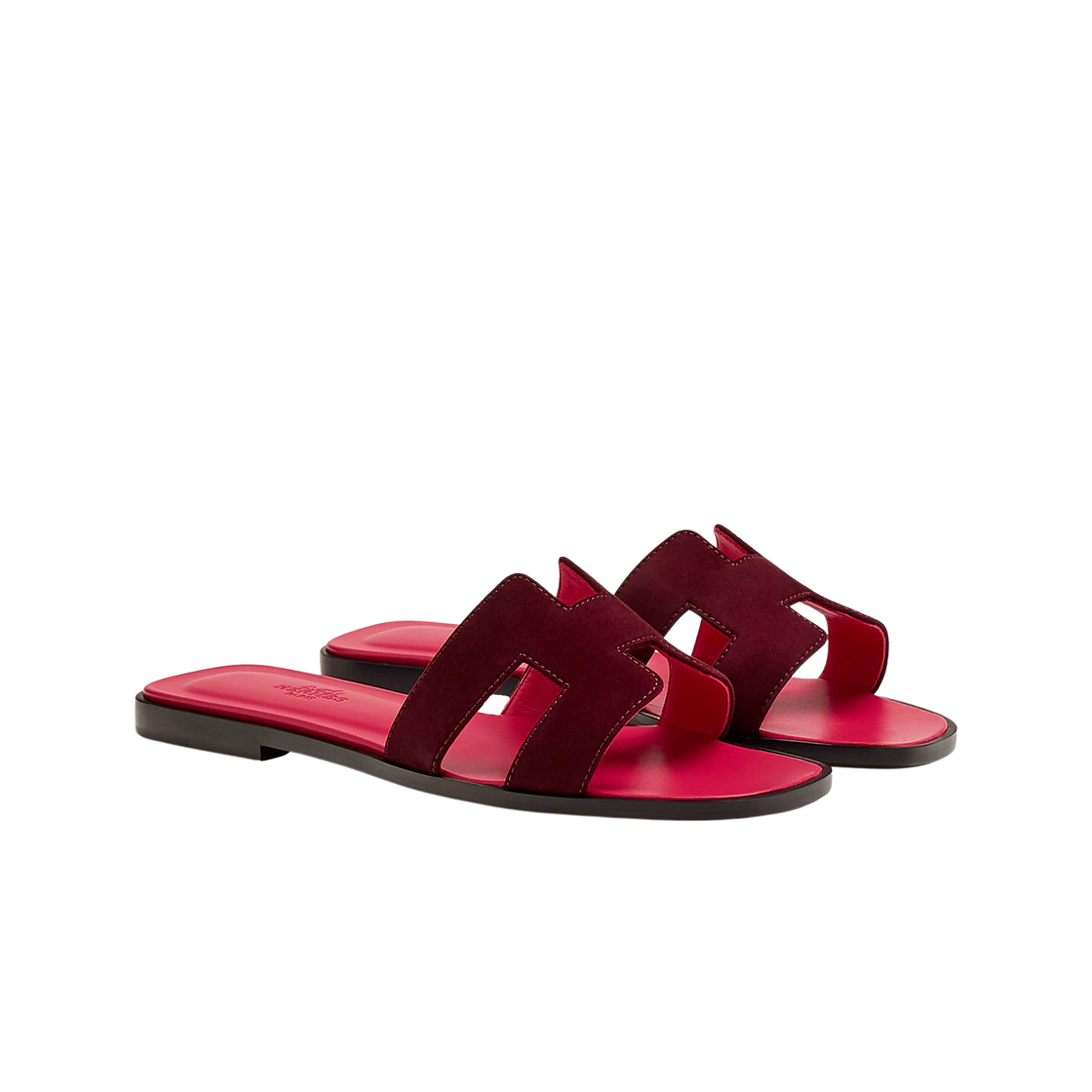 (W) 에르메스 오란 샌들 스웨이드 고트스킨 & 루즈 마르살라((W) Hermes Oran Sandal Suede Goatskin & Rouge Marsala) - 2