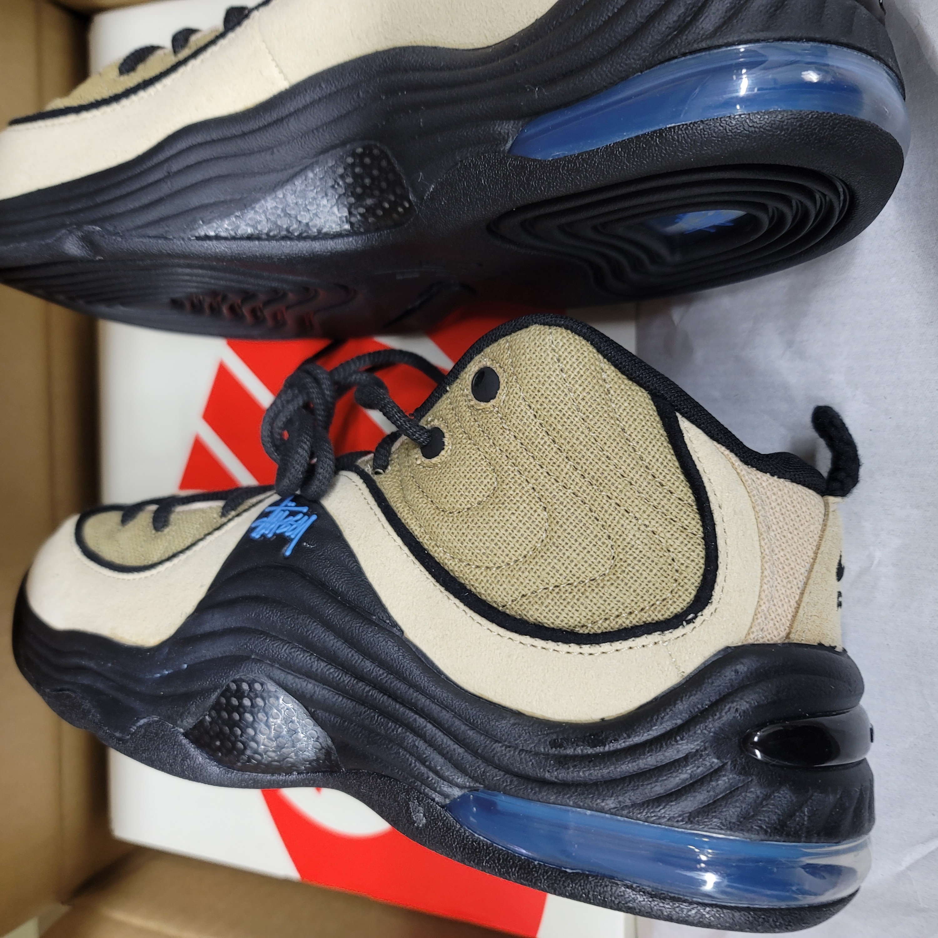 Nike x Stussy Air Penny II Rattan and Limestone 착용 스타일 - 2