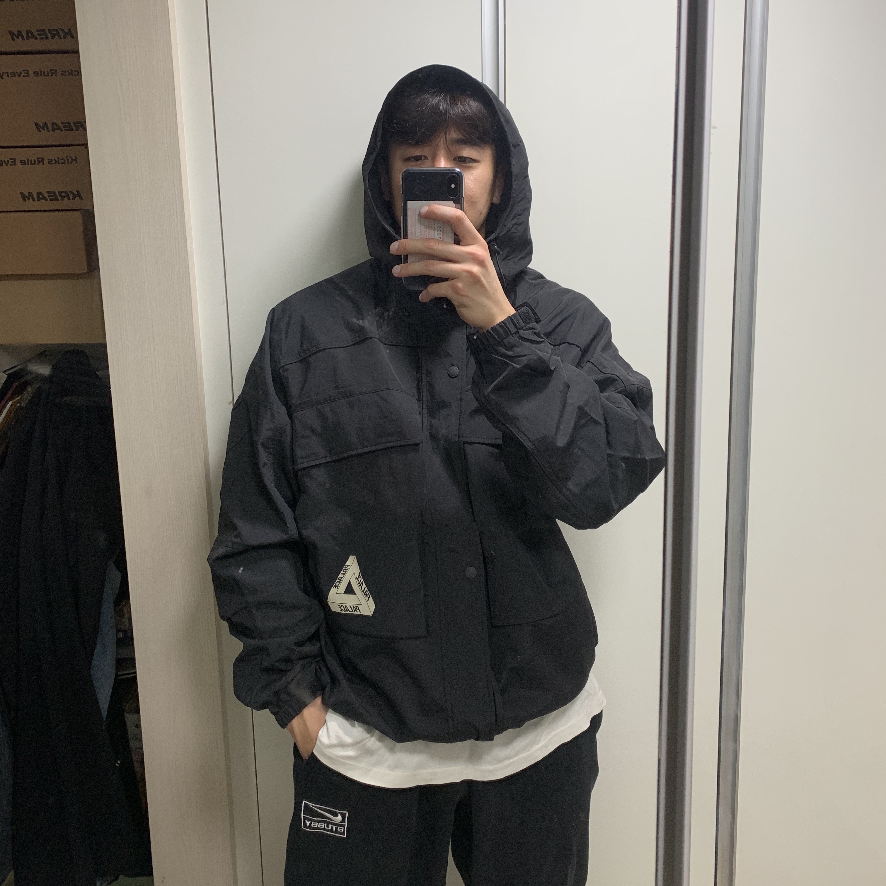 Palace Gone Fishing Jacket Black - 23SS 착용 스타일