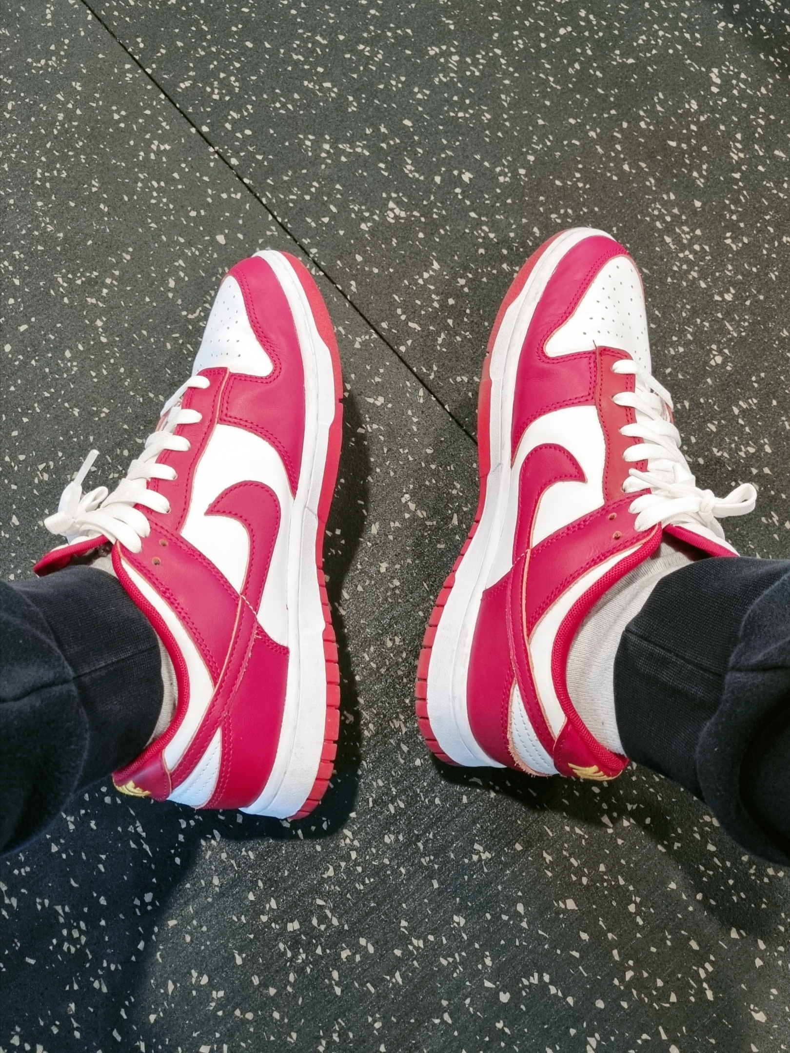 Nike Dunk Low Retro Gym Red 착용 스타일 - 1