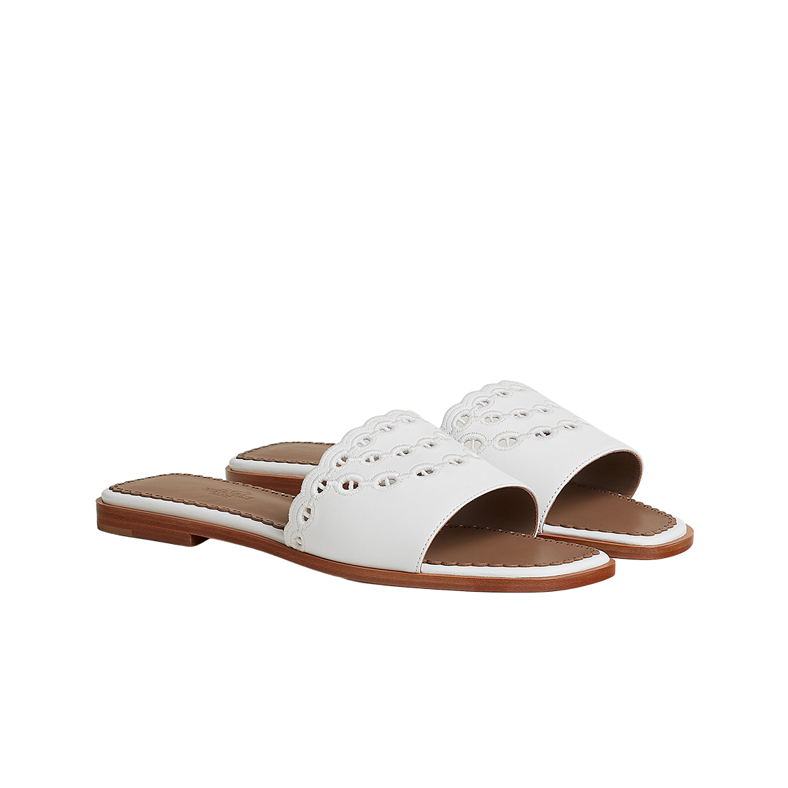 (W) Hermes Gaelle Sandal Calfskin & Blanc 상세 이미지 2