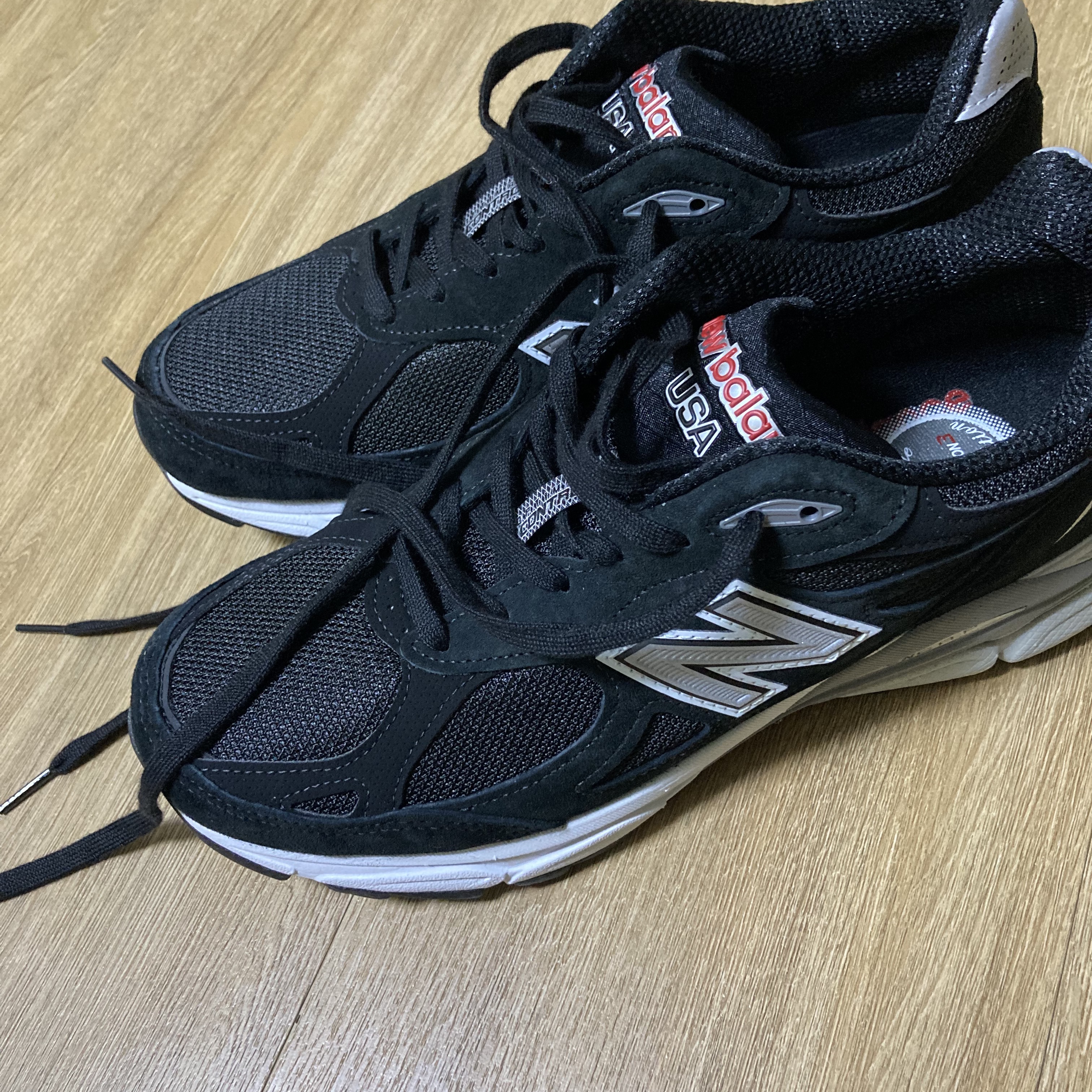 New Balance 990v3 Made in USA Black - D Standard 착용 스타일 - 2