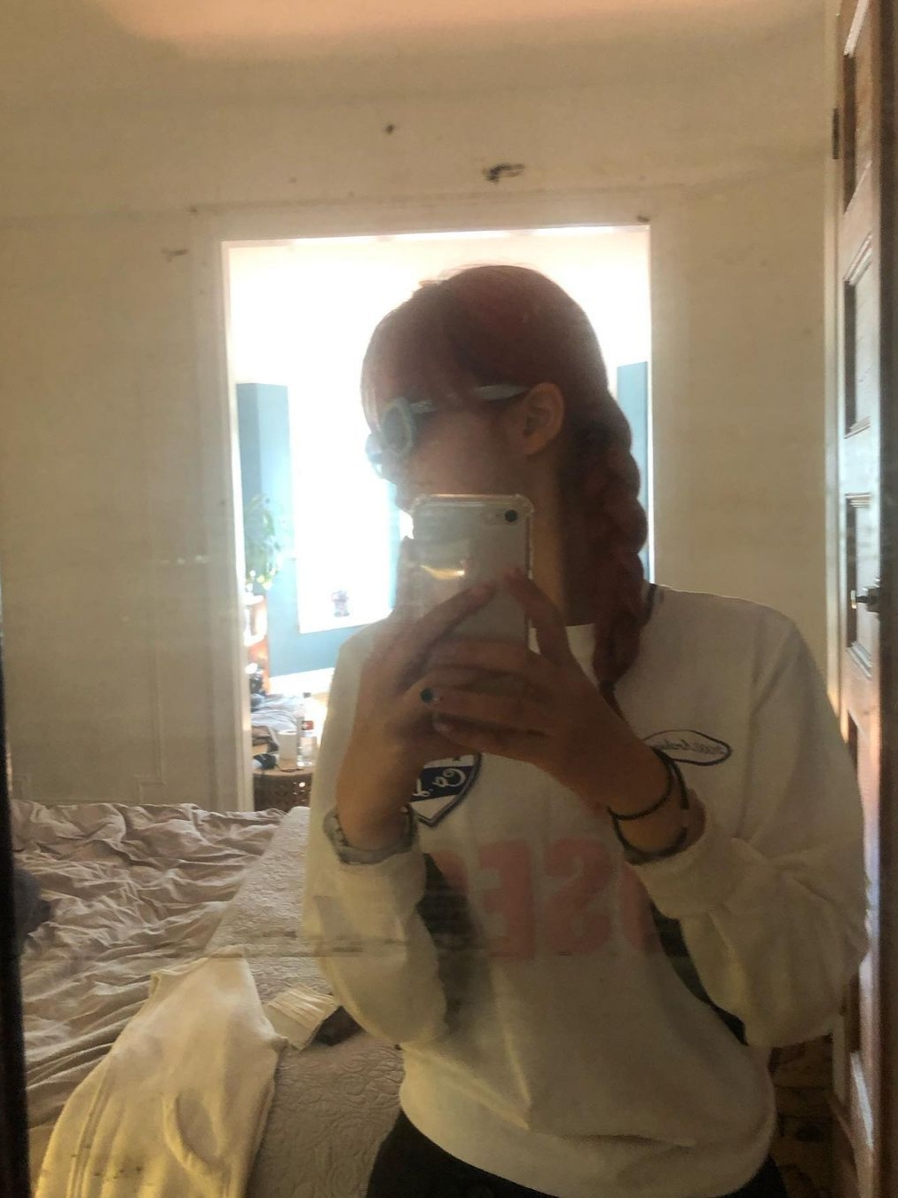 2000Archives Sporty T-Shirt White Pink 착용 스타일