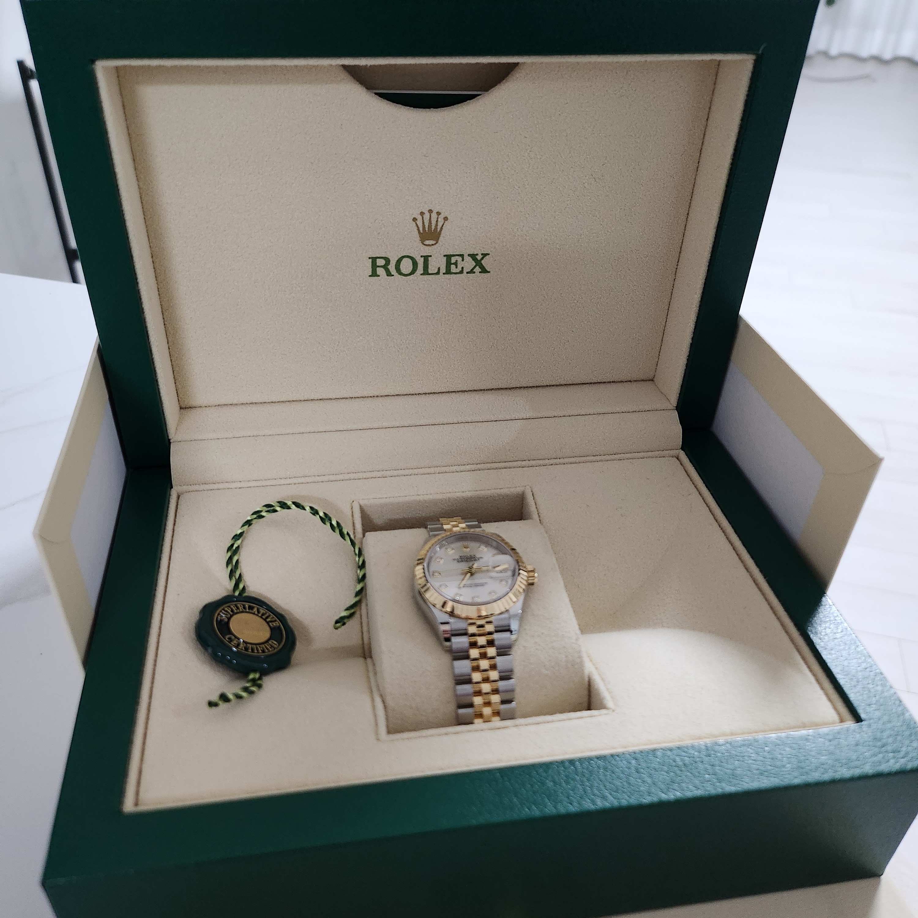 Rolex Lady-Datejust 28mm 279173 Silver Diamond-Set Jubilee 착용 스타일 - 1