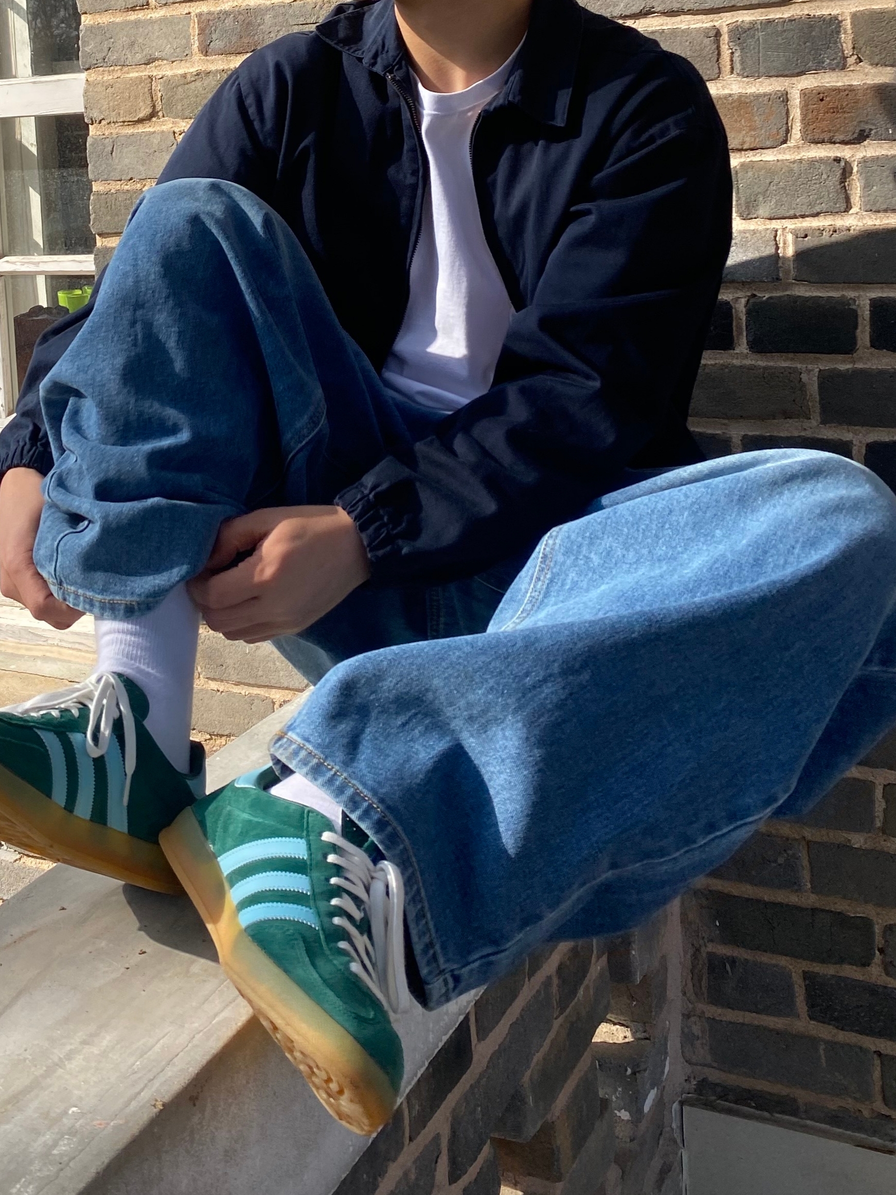 Adidas Gazelle Indoor Collegiate Green Hazy Sky 착용 스타일 - 5