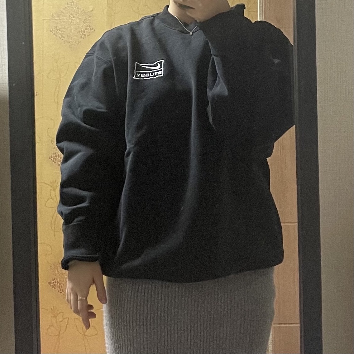 Nike x Stussy NRG Washed Fleece Crewneck Black (DO5310-010) 착용 스타일 - 2