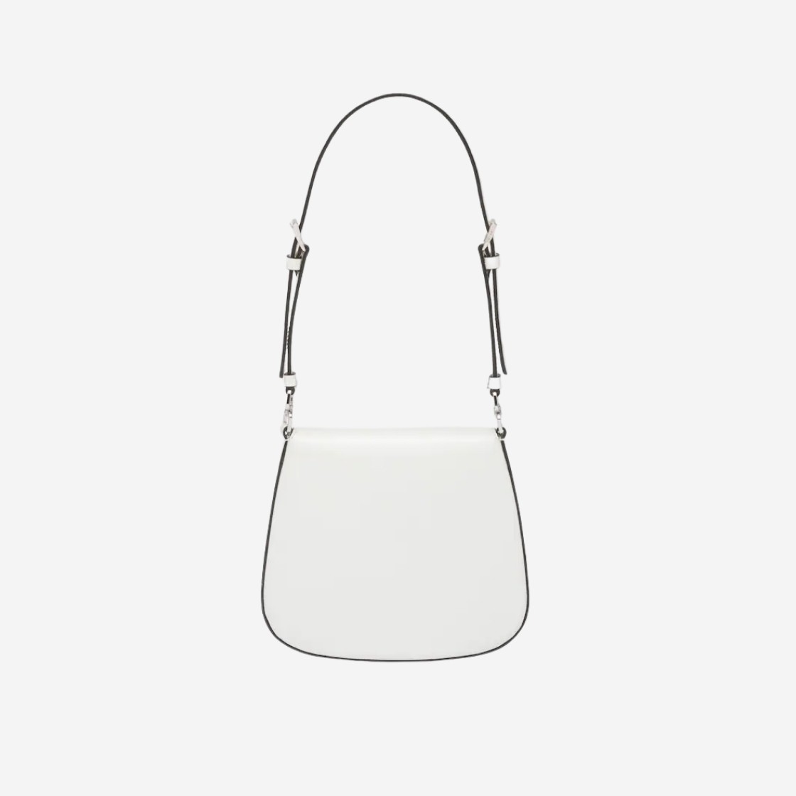 Prada Cleo Brushed Leather Mini Bag with Flap White N 1BH188-ZO6-F0PG7