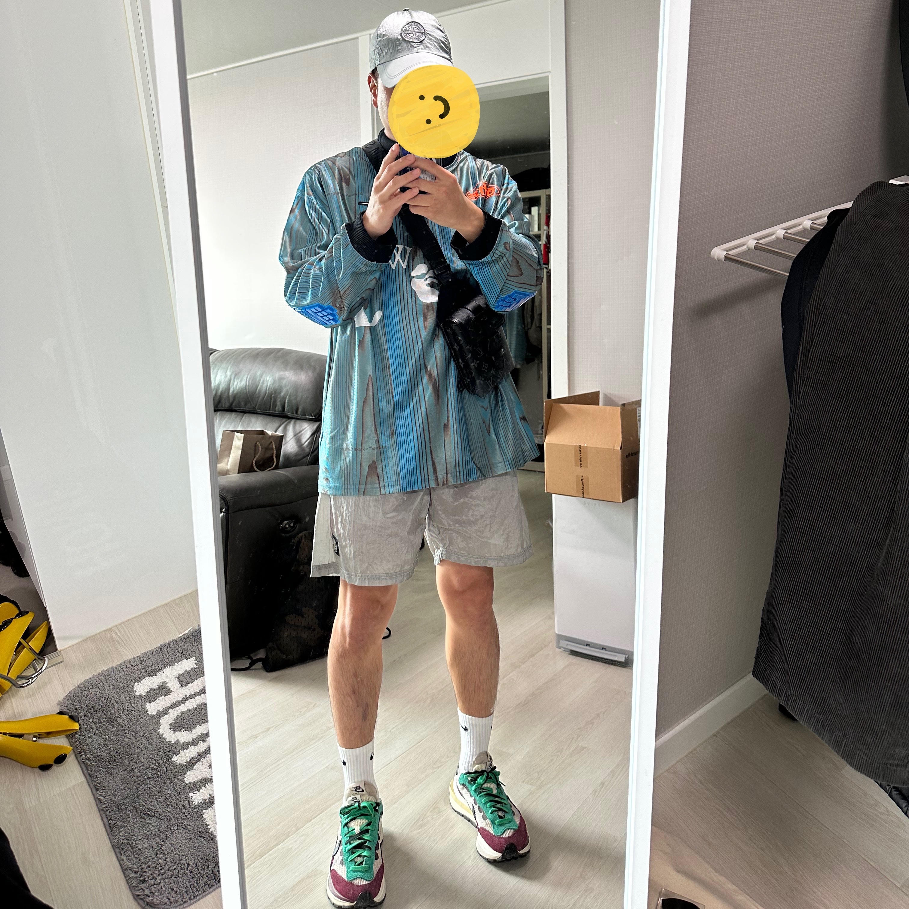 Stone Island 99576 Nylon Metal 6-Panel Cap Aqua - 22FW, Nike x Off-White NRG Jersey Imperial Blue - Asia 착용 스타일 - 1