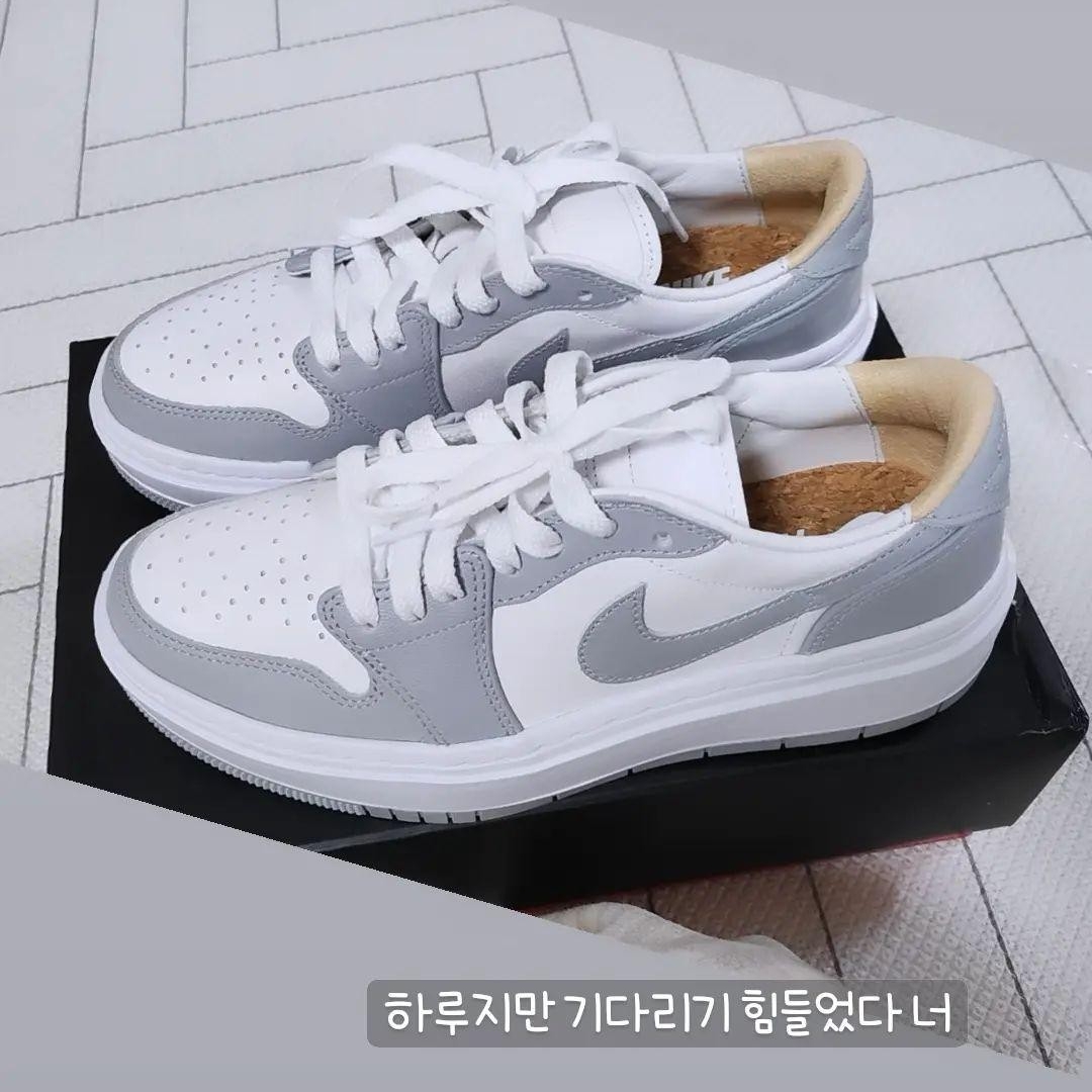 (W) Jordan 1 Elevate Low White and Wolf Grey 착용 스타일