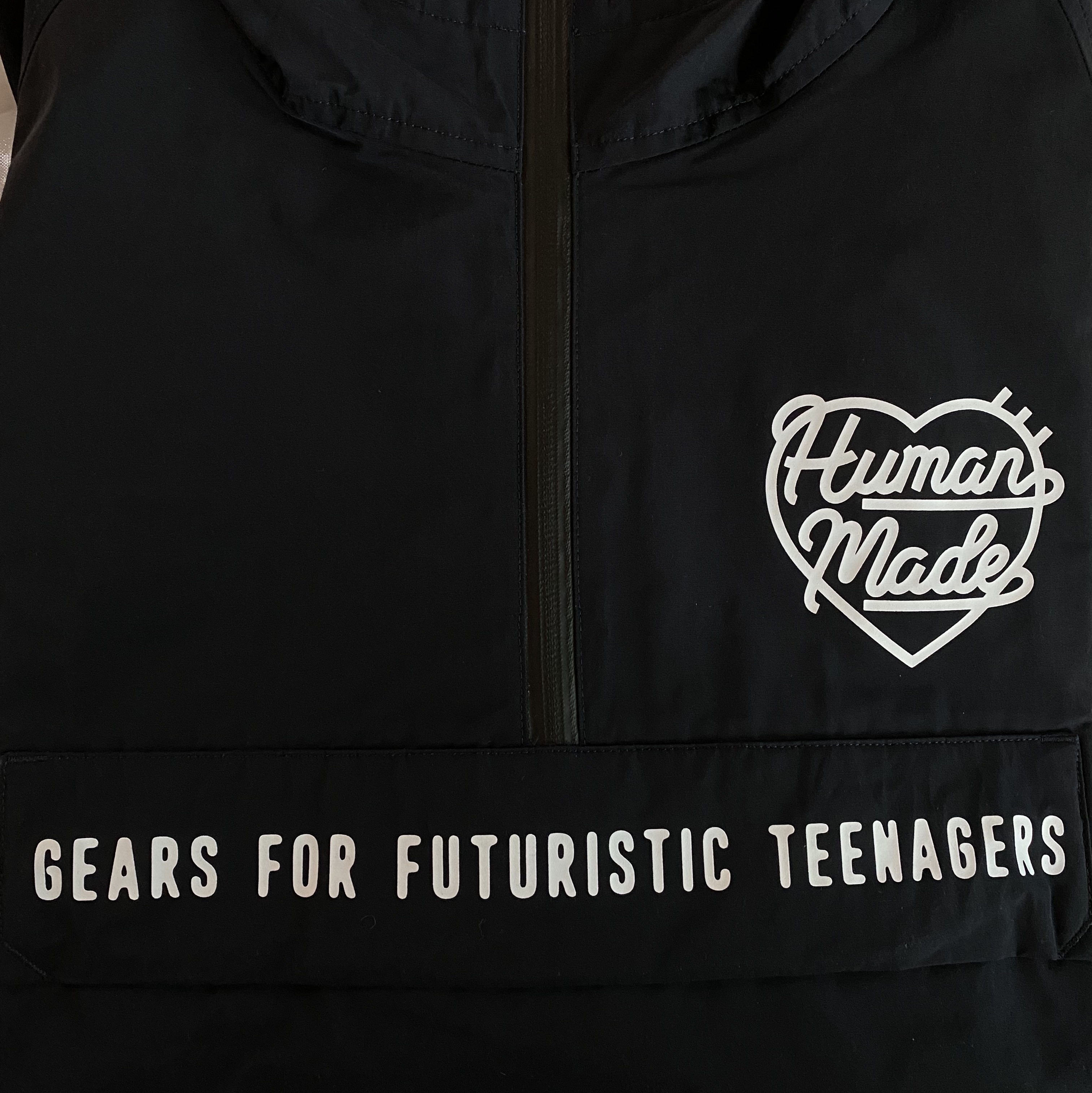 Human Made Half-Zip Anorak Navy 착용 스타일 - 1