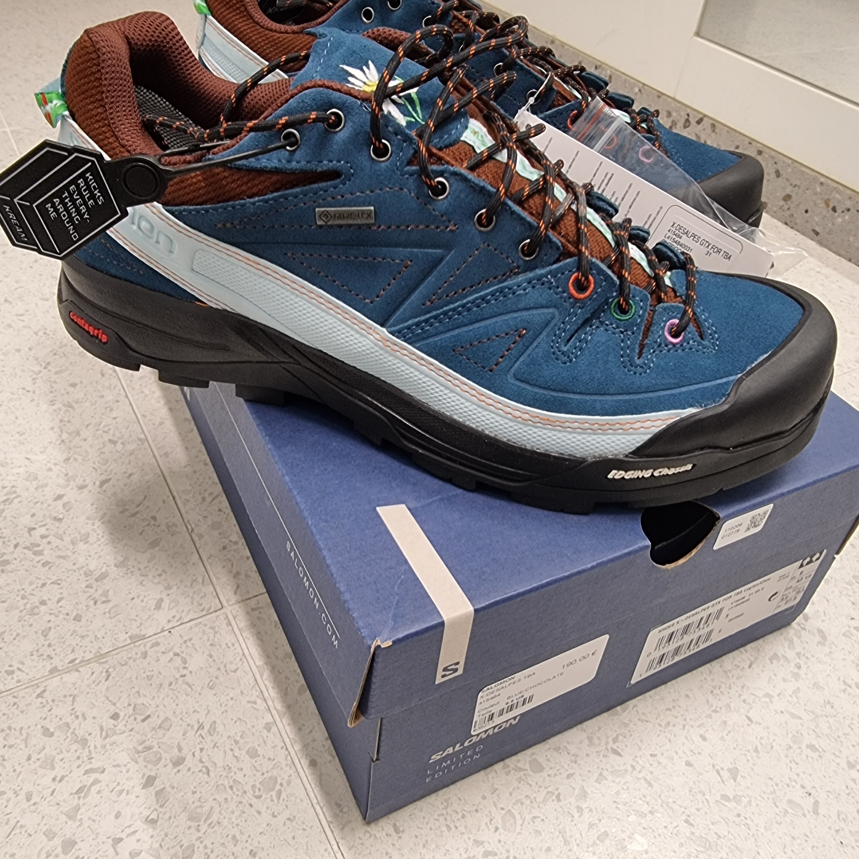 Salomon x The Broken Arm X-Desalpes GTX for TBA Blue 착용 스타일 - 2