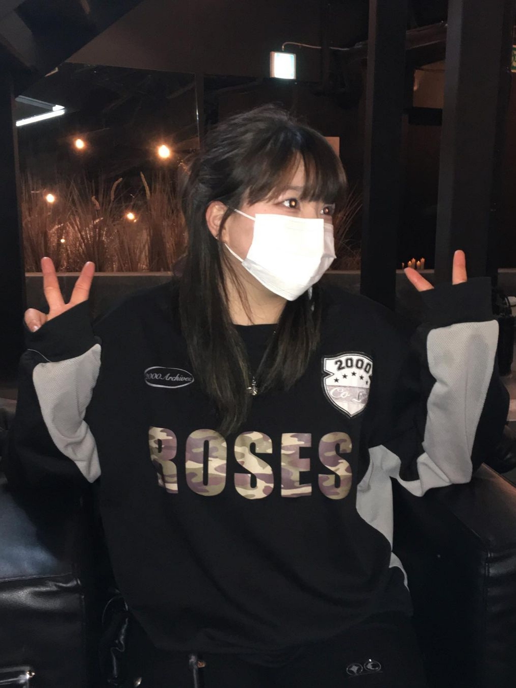 2000Archives Oversized Sporty T-Shirt Black Camo 착용 스타일