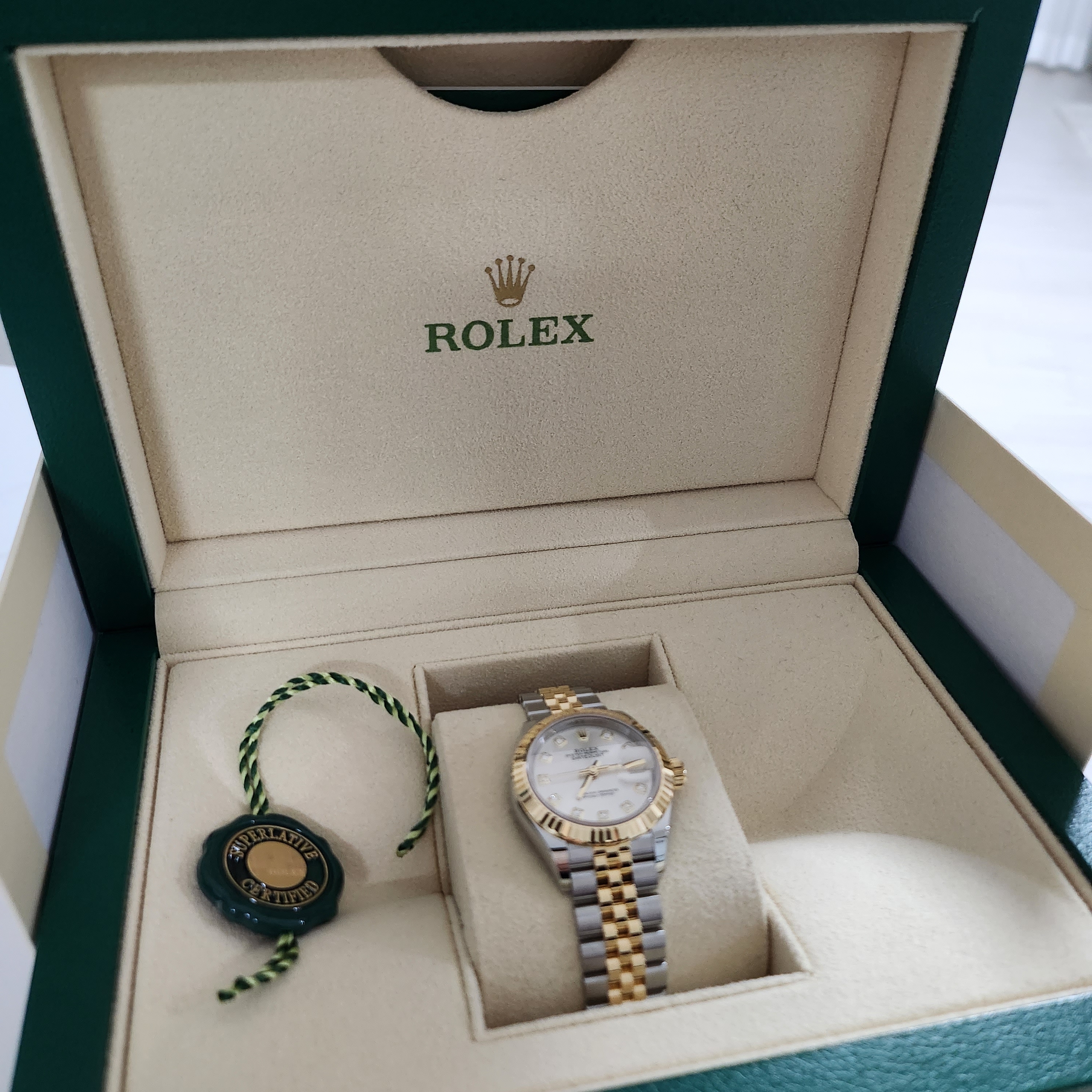 Rolex Lady-Datejust 28mm 279173 Silver Diamond-Set Jubilee 착용 스타일 - 2
