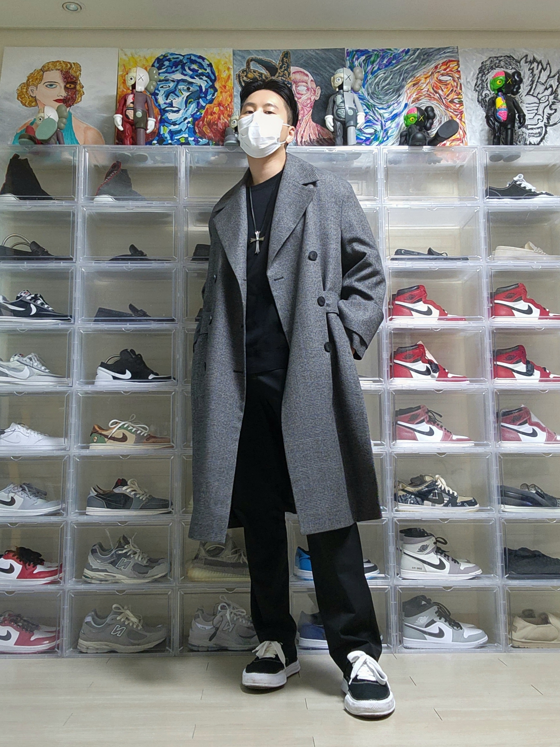 Maison Mihara Yasuhiro Baker OG Sole Canvas Low Cut Sneakers Black 착용 스타일