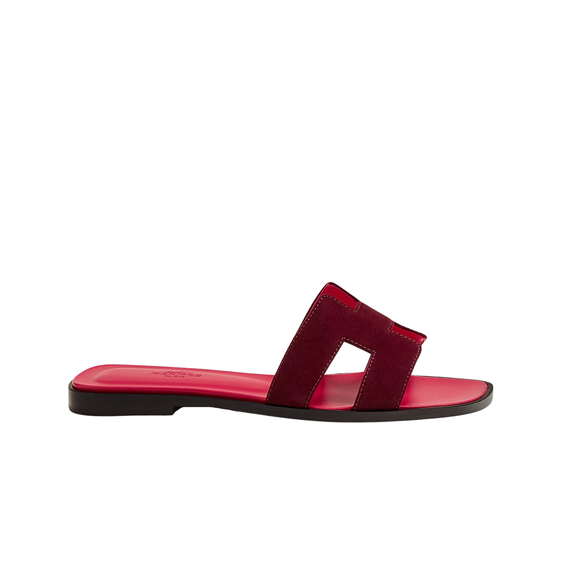 (W) 에르메스 오란 샌들 스웨이드 고트스킨 & 루즈 마르살라((W) Hermes Oran Sandal Suede Goatskin & Rouge Marsala) - 1
