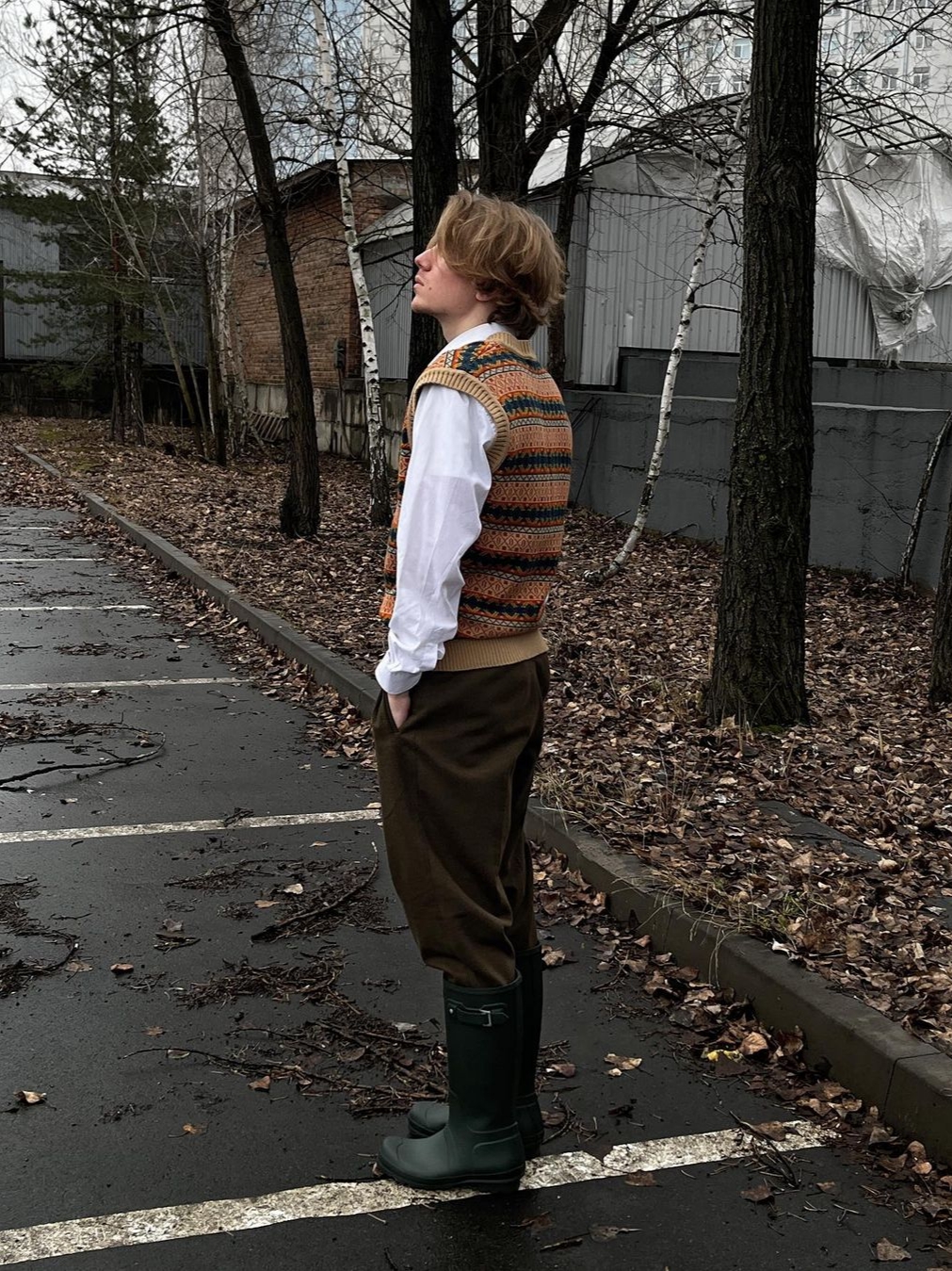 Hunter Original Tall Rainboots Dark Olive 착용 스타일