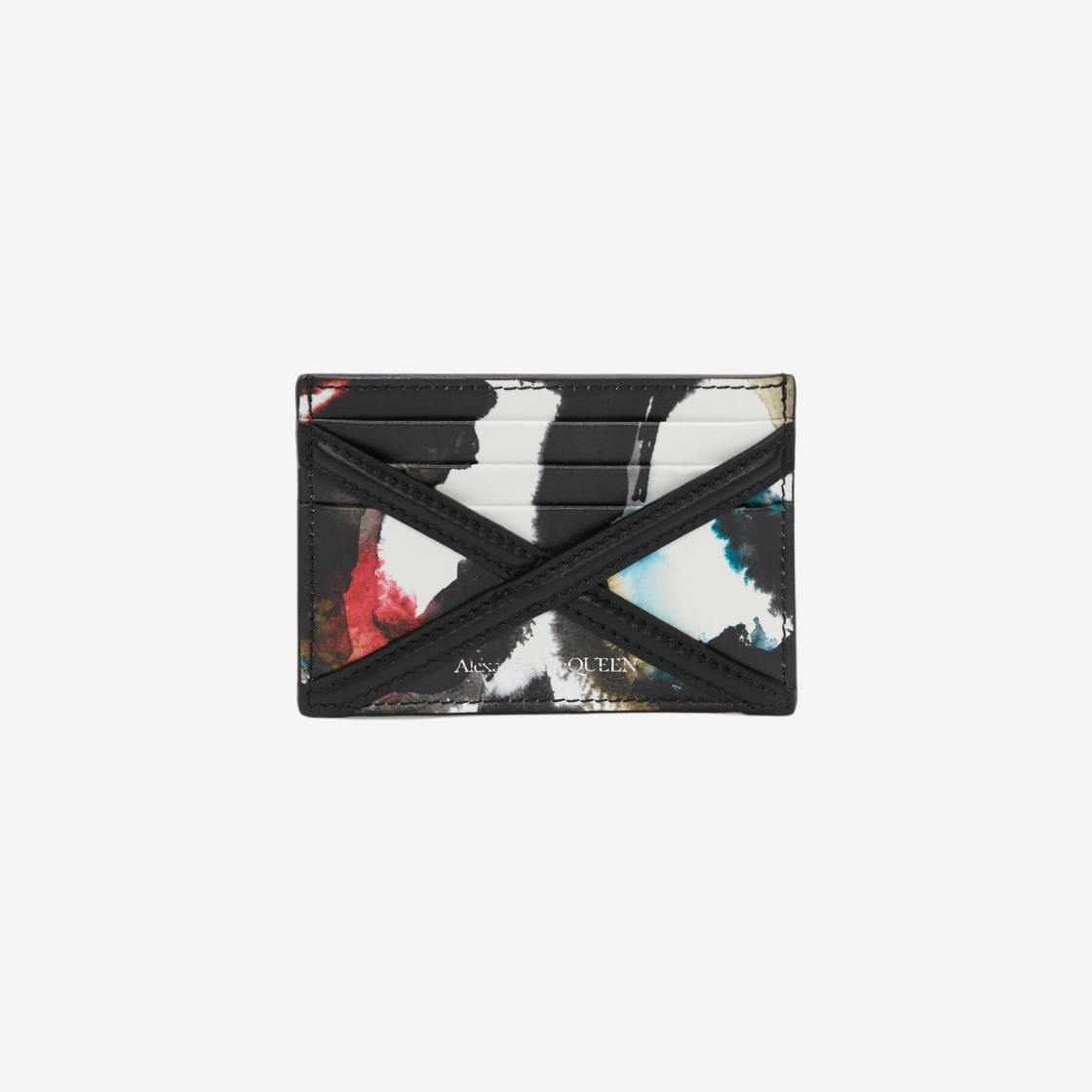 Alexander McQueen Watercolour Graffiti the Harness Card Holder Multicolour 상세 이미지 1