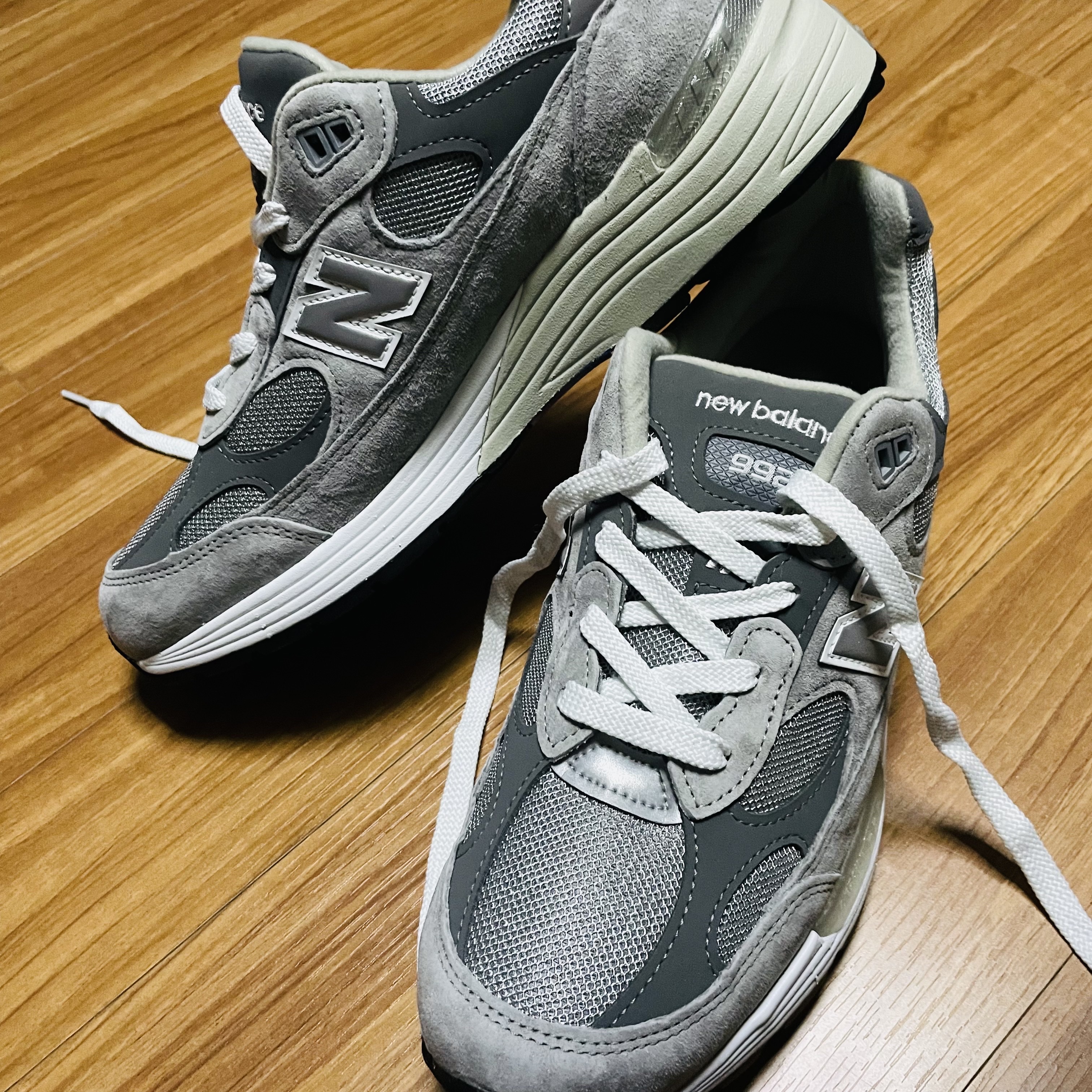 New Balance 992 Made in USA Grey - D Standard 착용 스타일 - 1