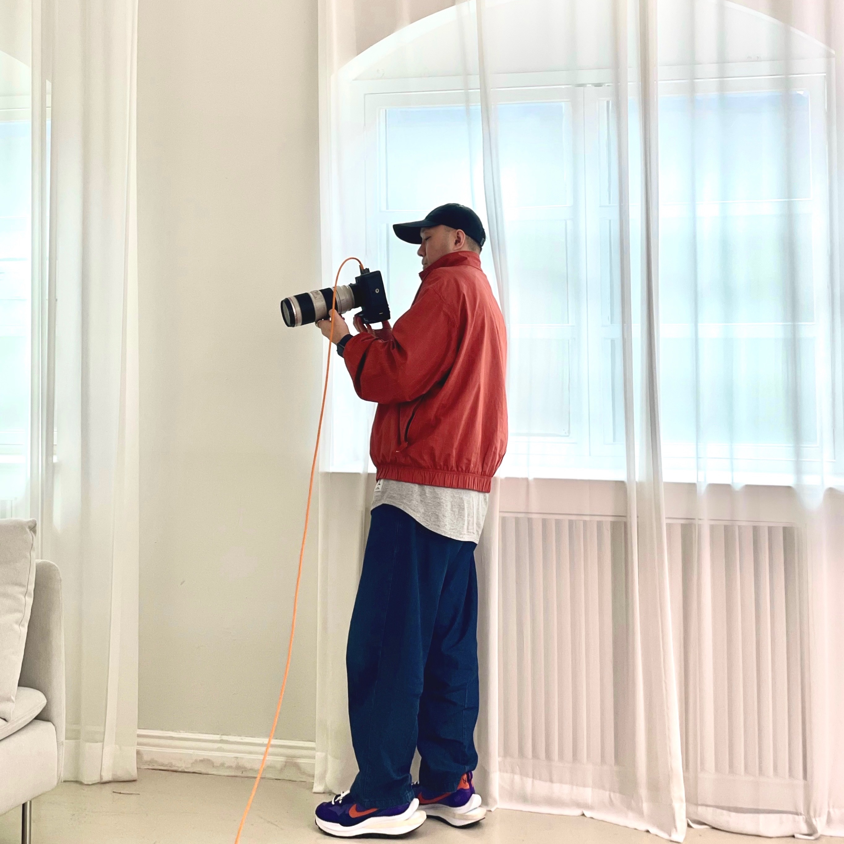 Nike x Sacai VaporWaffle Dark Iris 착용 스타일