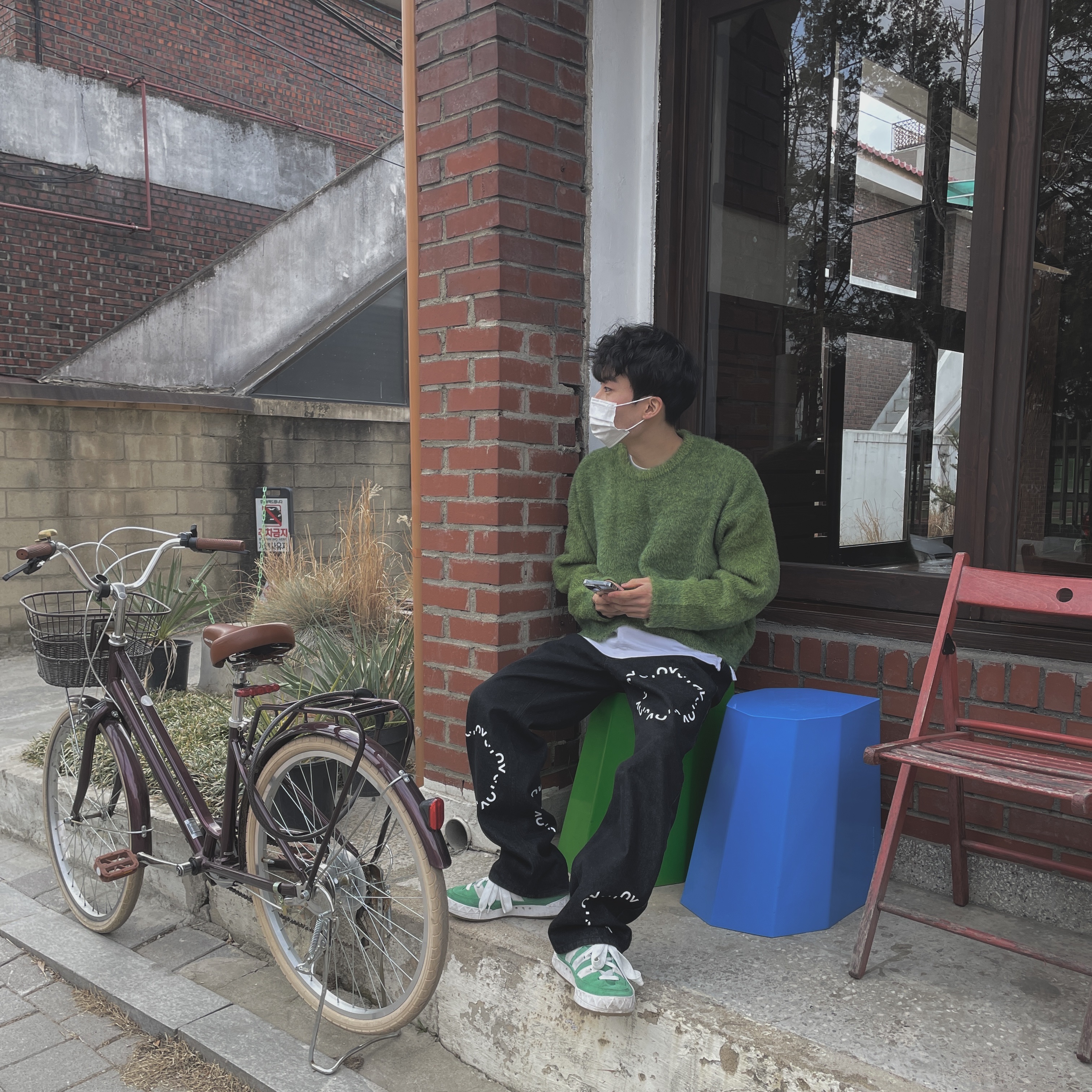 Adidas Adimatic Green 착용 스타일 - 4