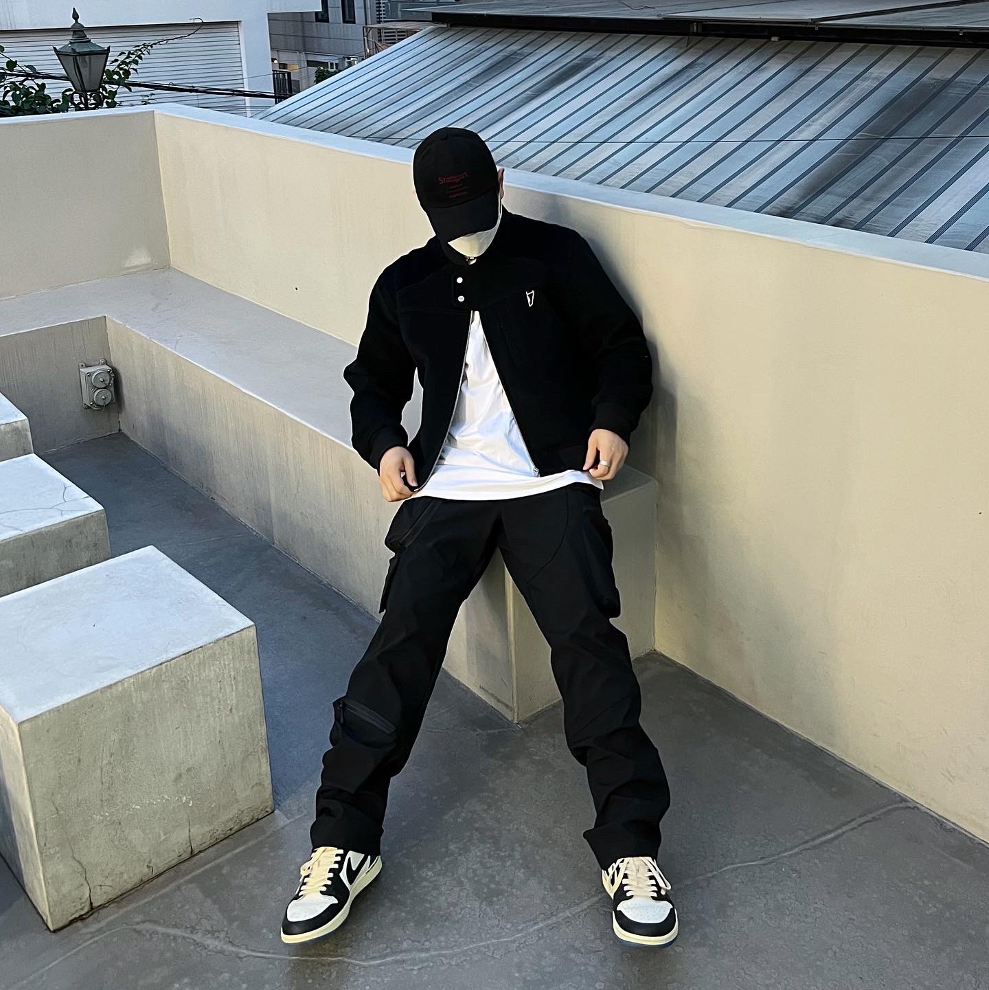 Undermycar Gaudin Alpaca Shoulder Wool Blouson Moonless Night - 22SS 착용 스타일
