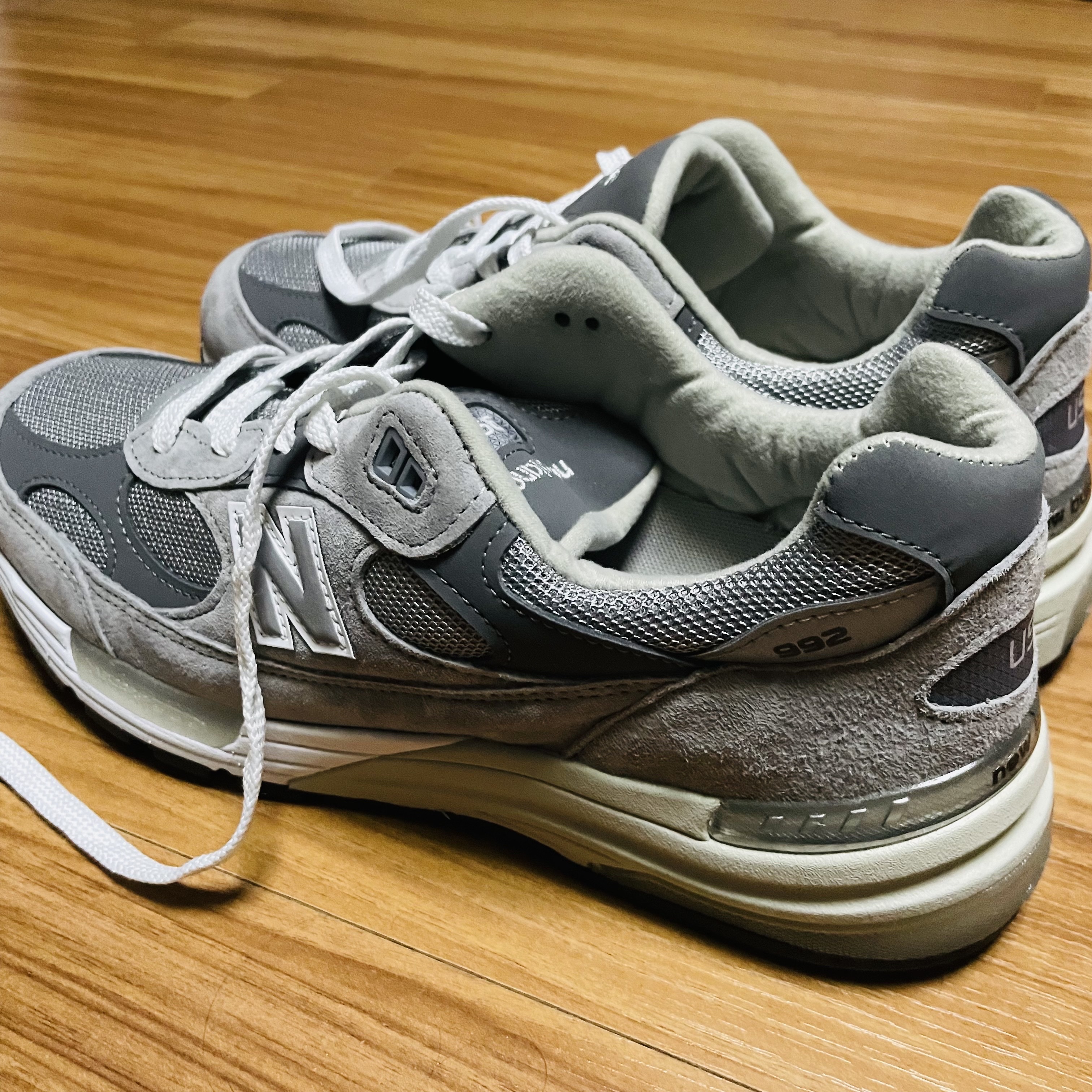 New Balance 992 Made in USA Grey - D Standard 착용 스타일 - 2