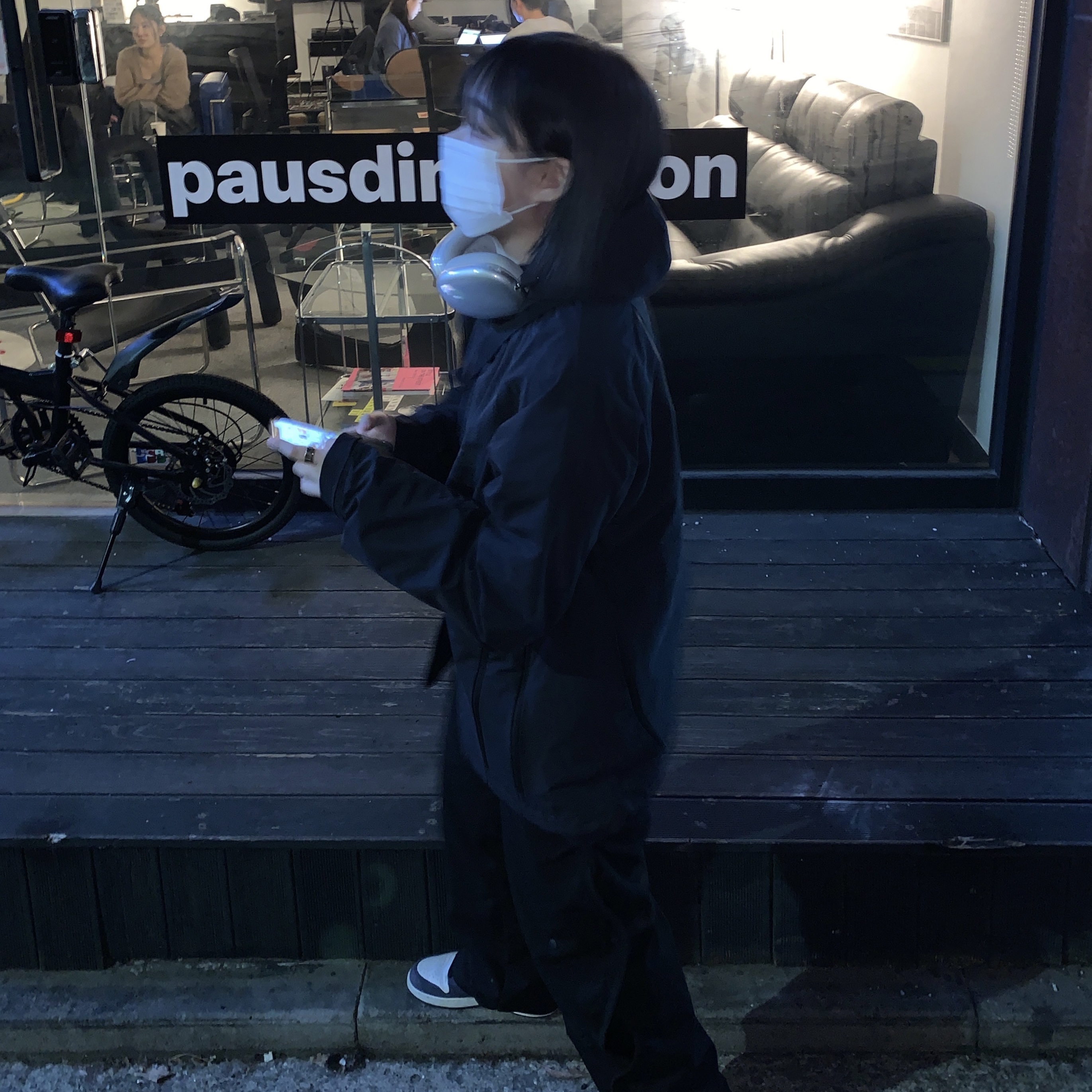 Sansan Gear Wave Pants Black - 22FW, Sansan Gear Zipper Jacket Black - 22FW 착용 스타일