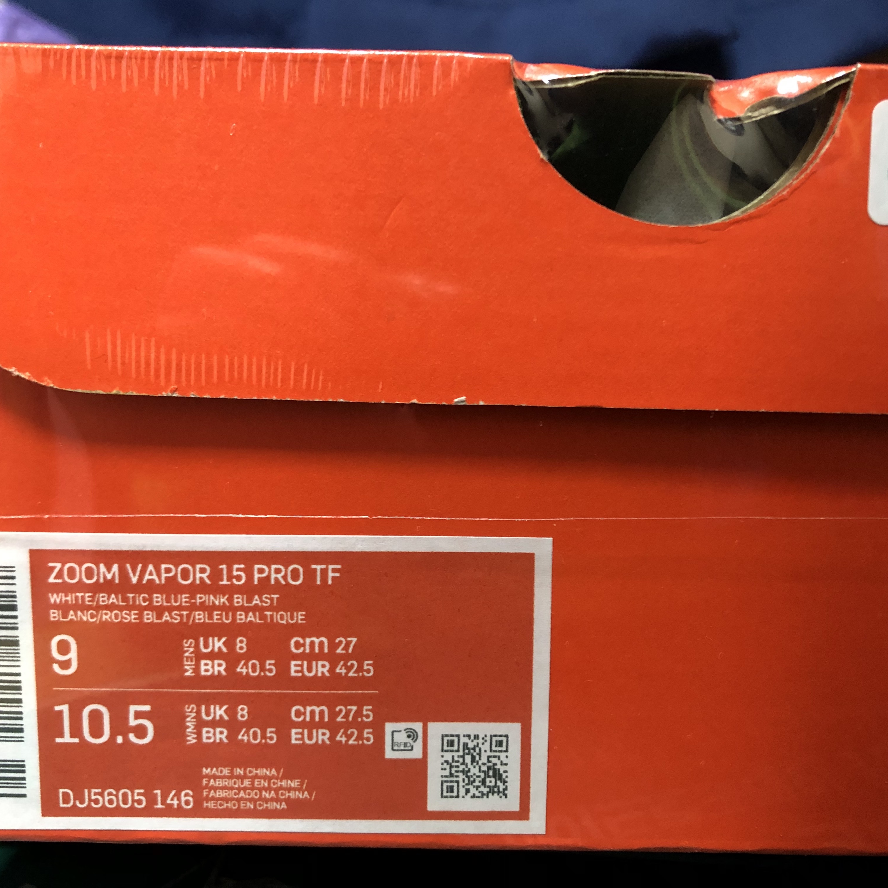 Nike Zoom Mercurial Vapor 15 Pro TF White Baltic Blue 착용 스타일 - 2