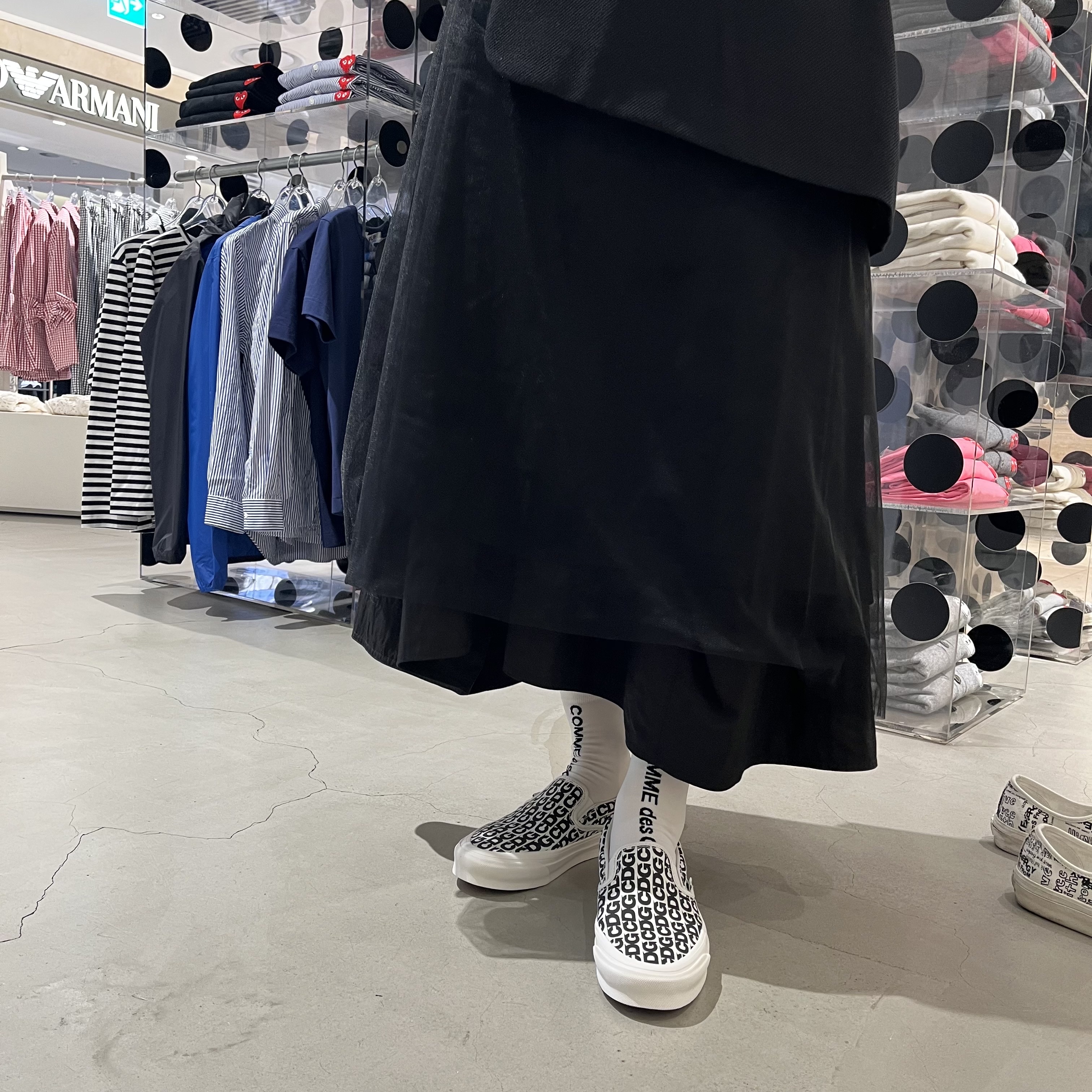Vans Vault x CDG Slip-On LX White 착용 스타일
