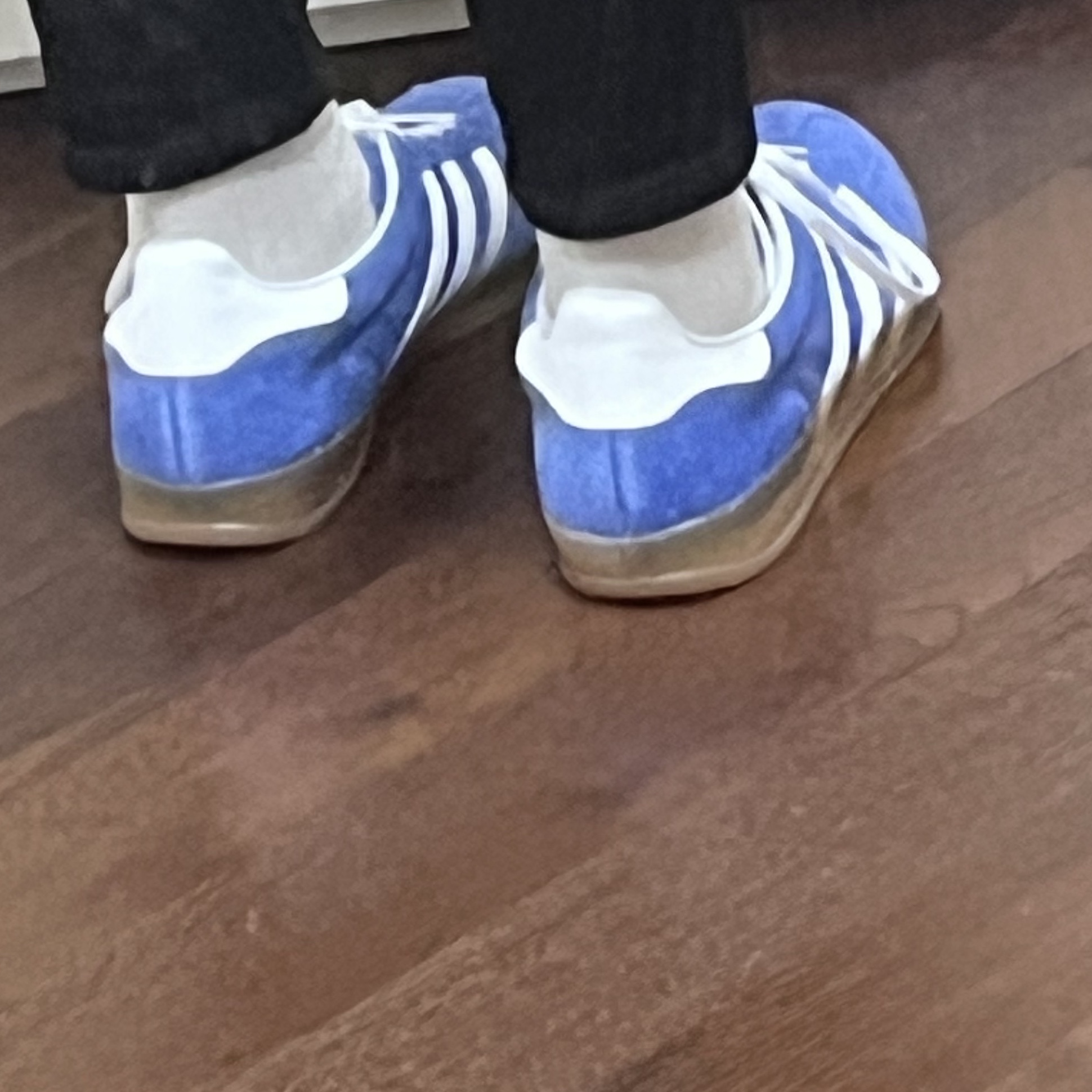 (W) Adidas Gazelle Indoor Blue Fusion Cloud White 착용 스타일 - 3