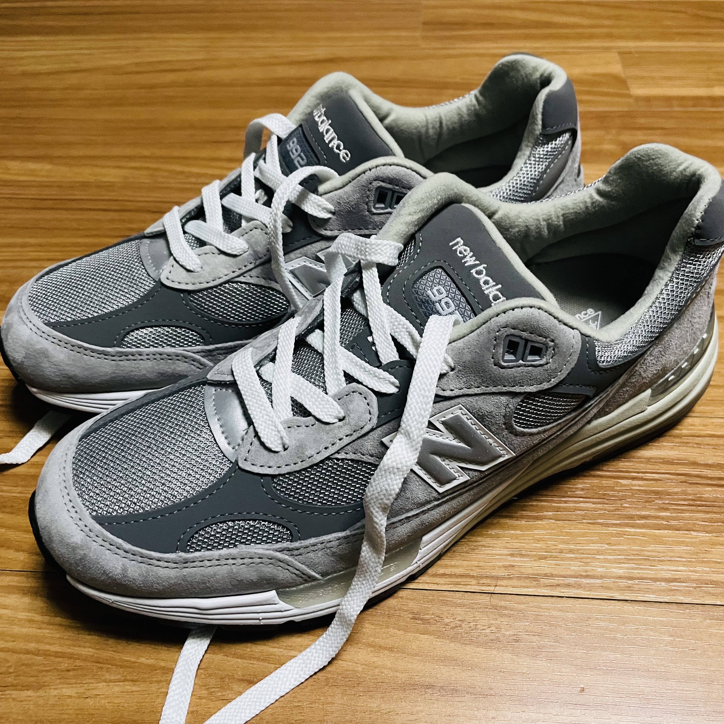 New Balance 992 Made in USA Grey - D Standard 착용 스타일 - 3