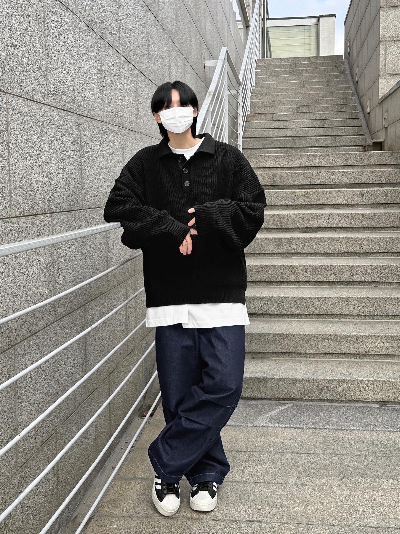 Y-3 Yohji Star Black White 착용 스타일 - 3