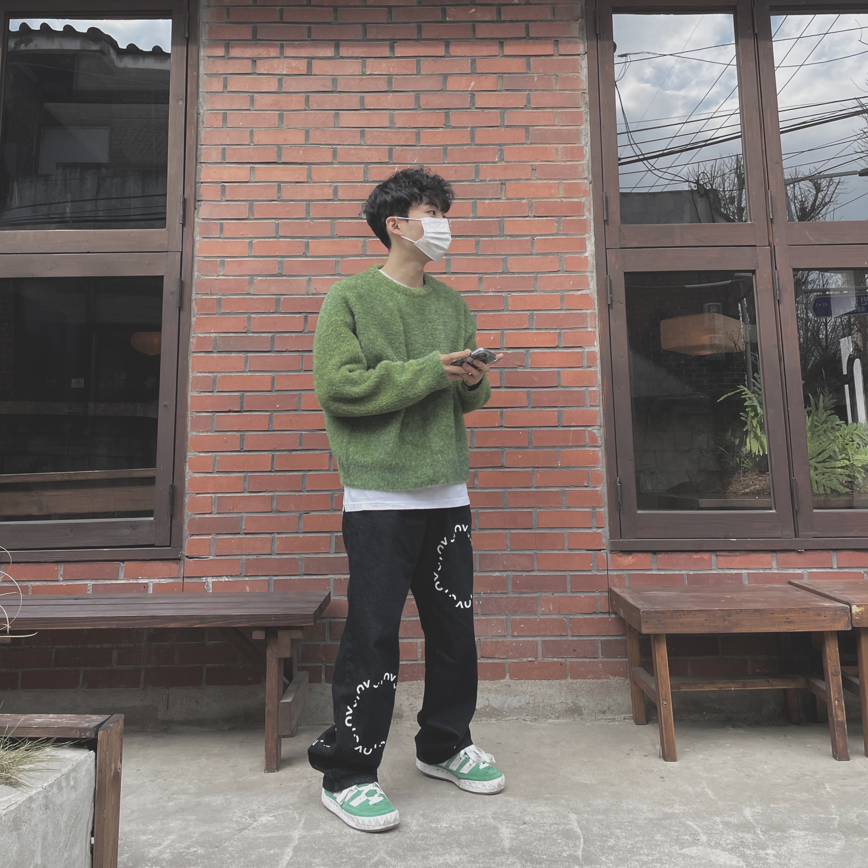 Adidas Adimatic Green 착용 스타일 - 2