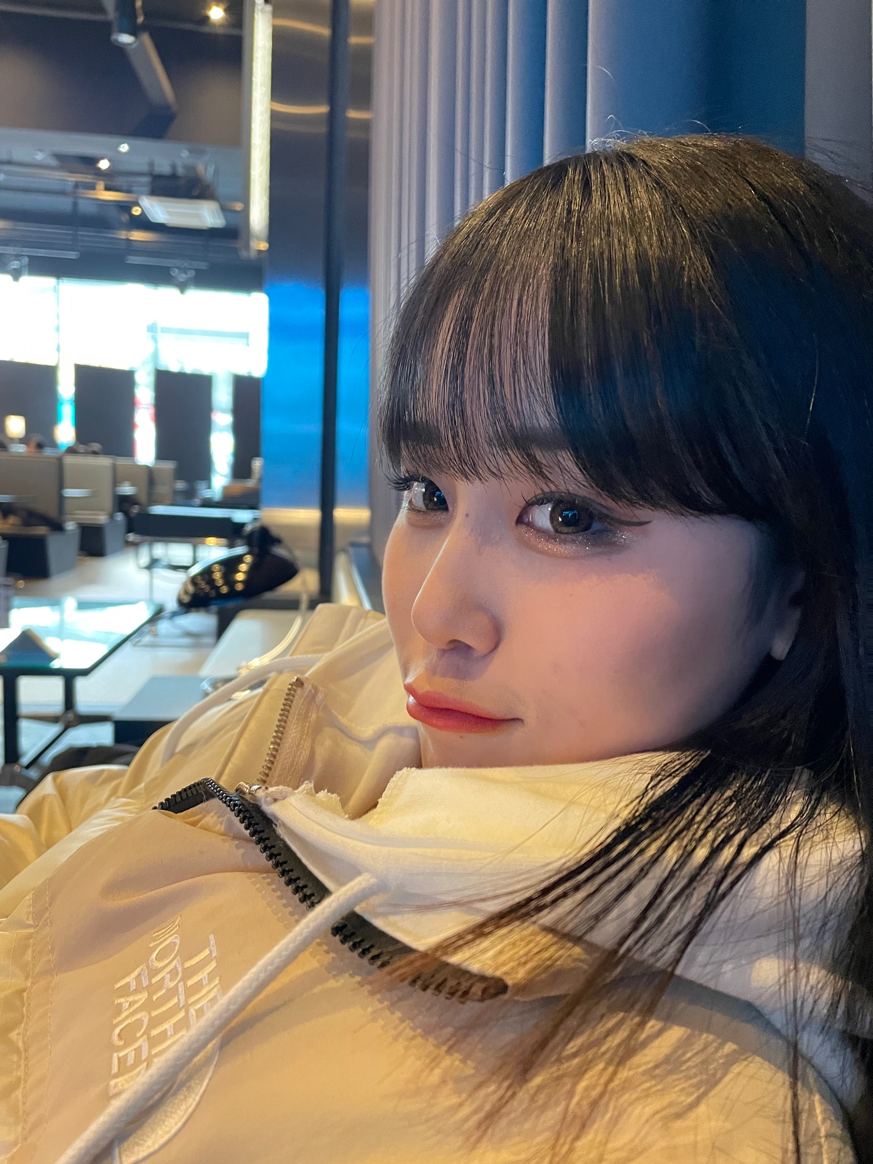 (W) The North Face White Label Novelty Nuptse Down Jacket Cream, (PS) Jordan 1 Mid Light Smoke Grey Anthracite 착용 스타일 - 1