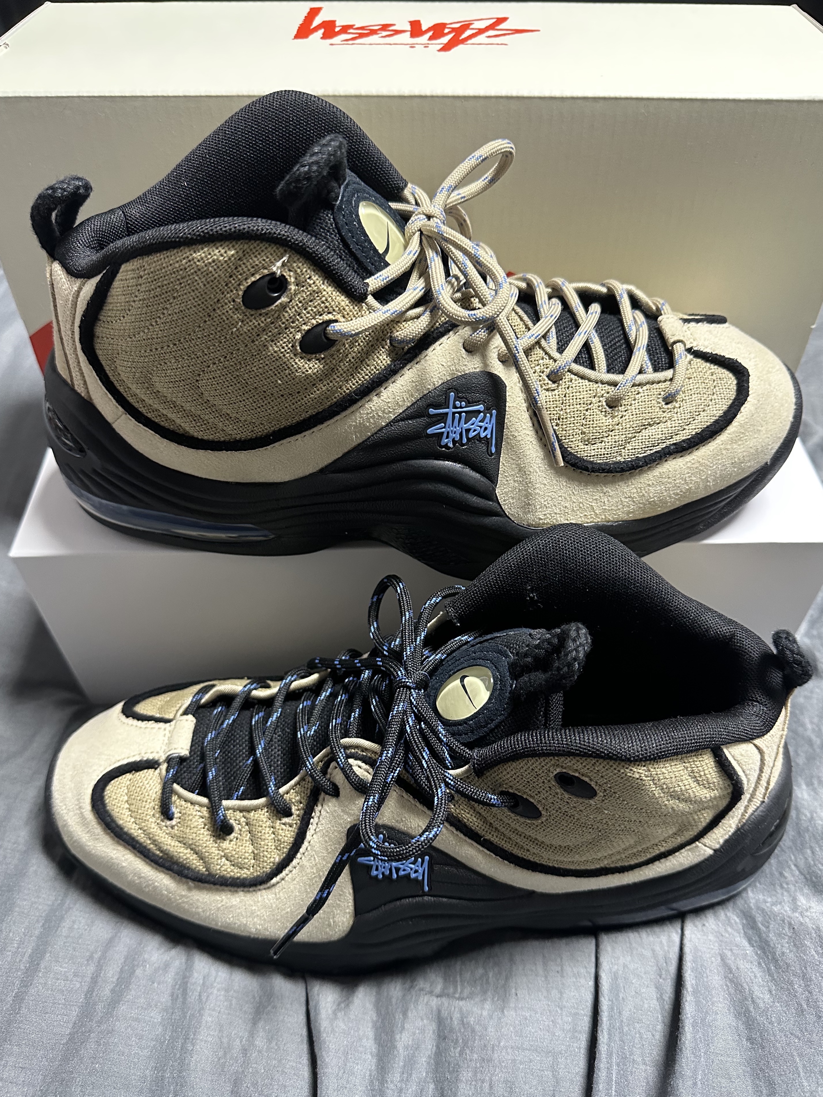 Nike x Stussy Air Penny II Rattan and Limestone 착용 스타일 - 2