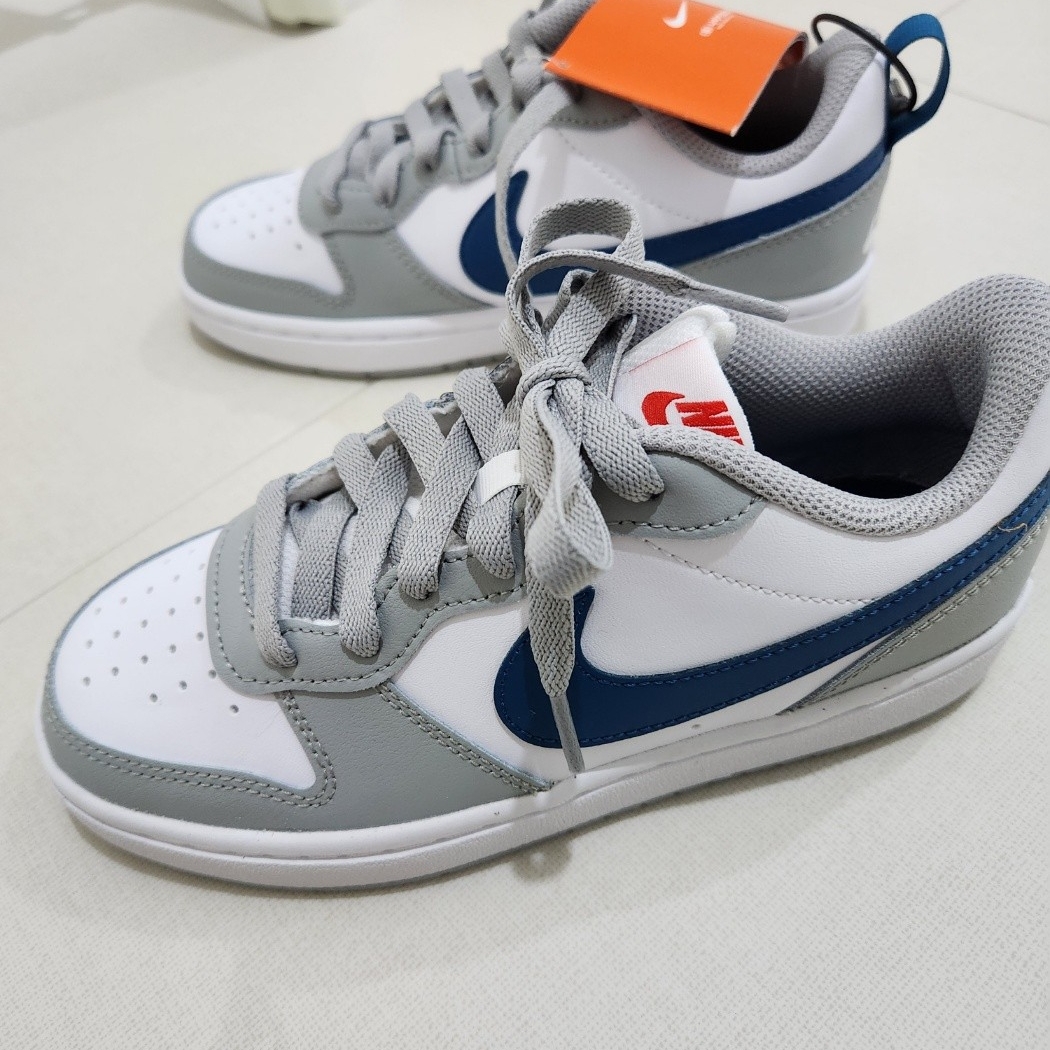 (GS) Nike Court Borough Low 2 Light Smoke Grey 착용 스타일