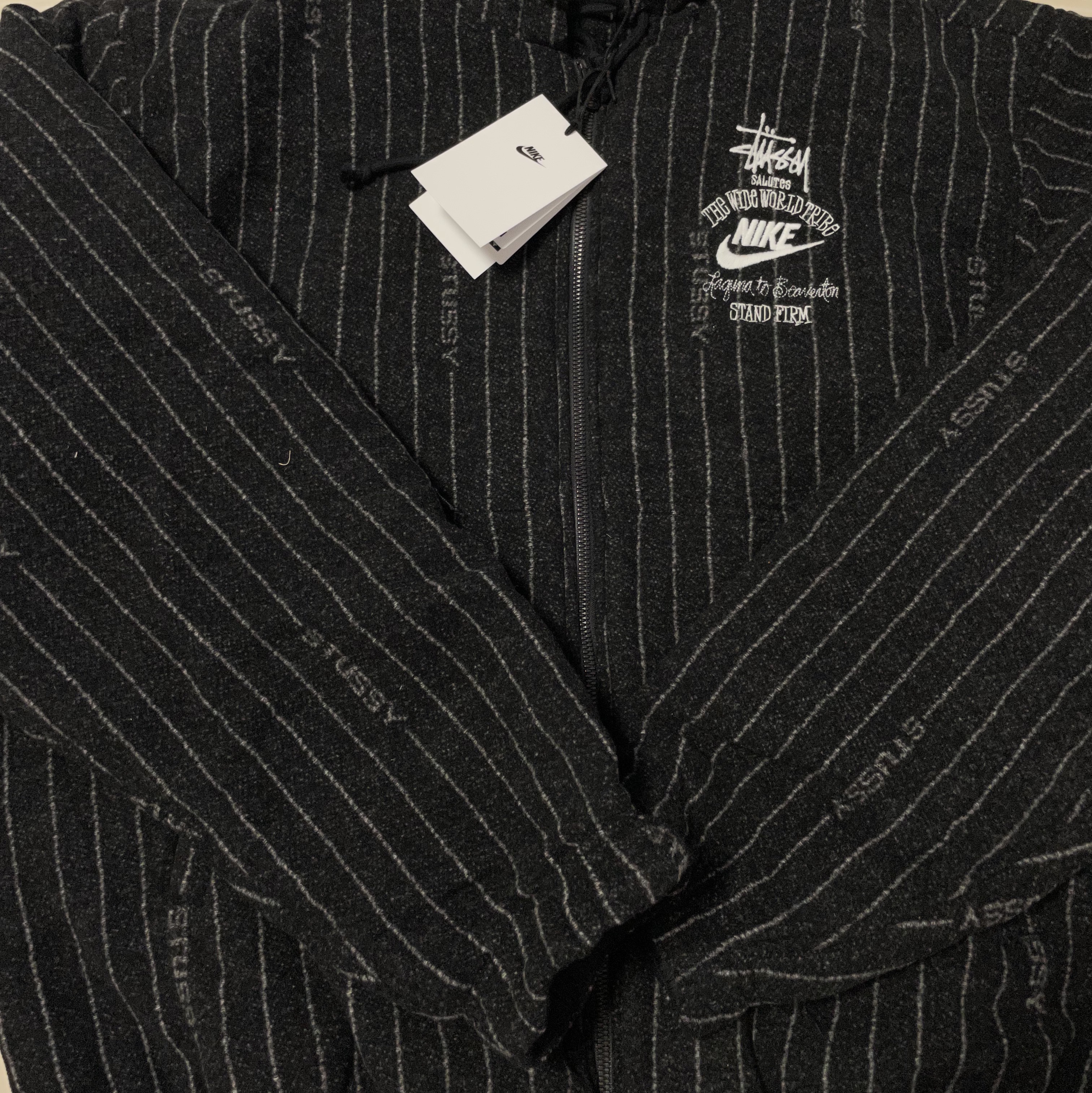 Nike x Stussy NRG Striped Wool Jacket Black (DR4023-010) 착용 스타일 - 3