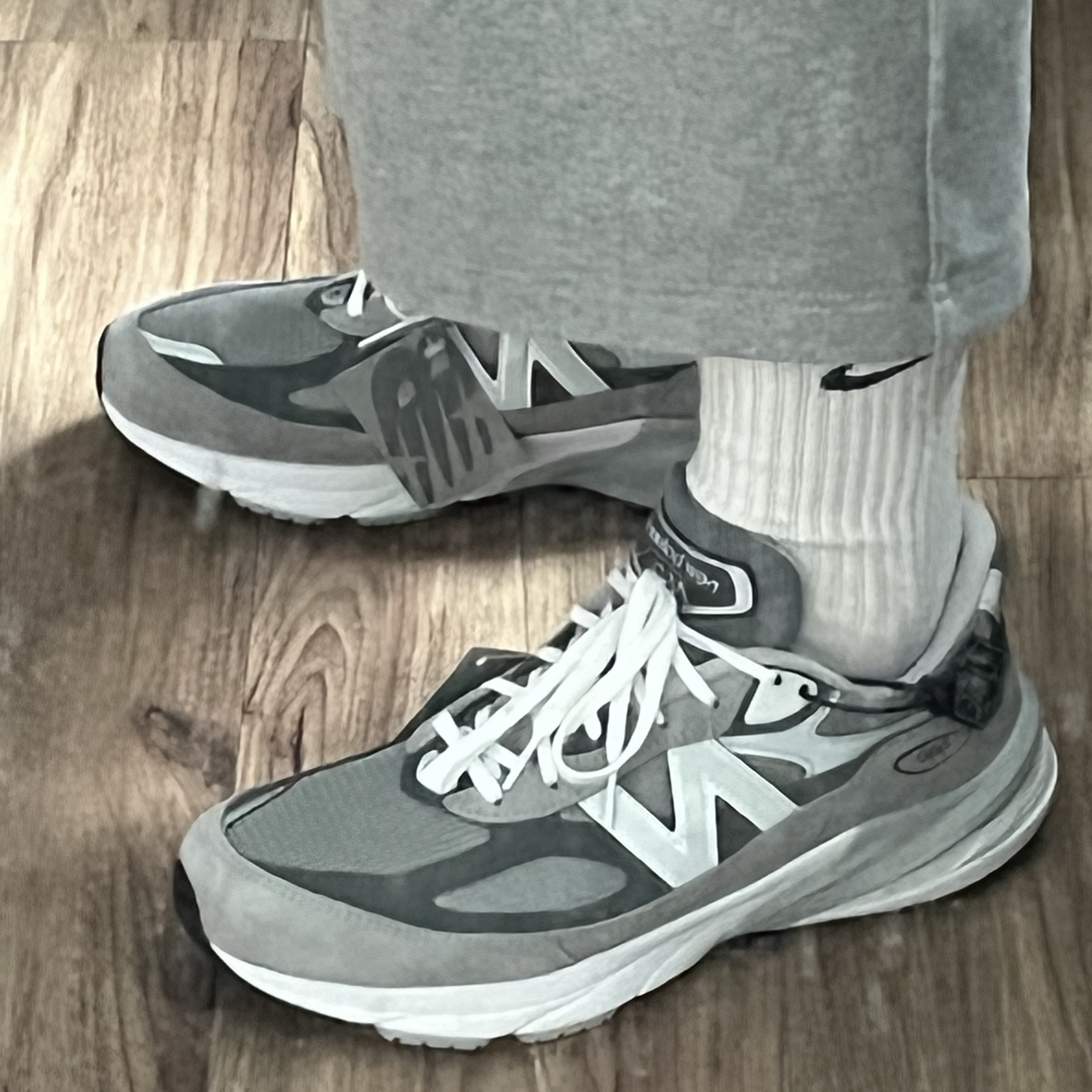 New Balance 990v6 Made in USA Grey - D Standard 착용 스타일 - 1
