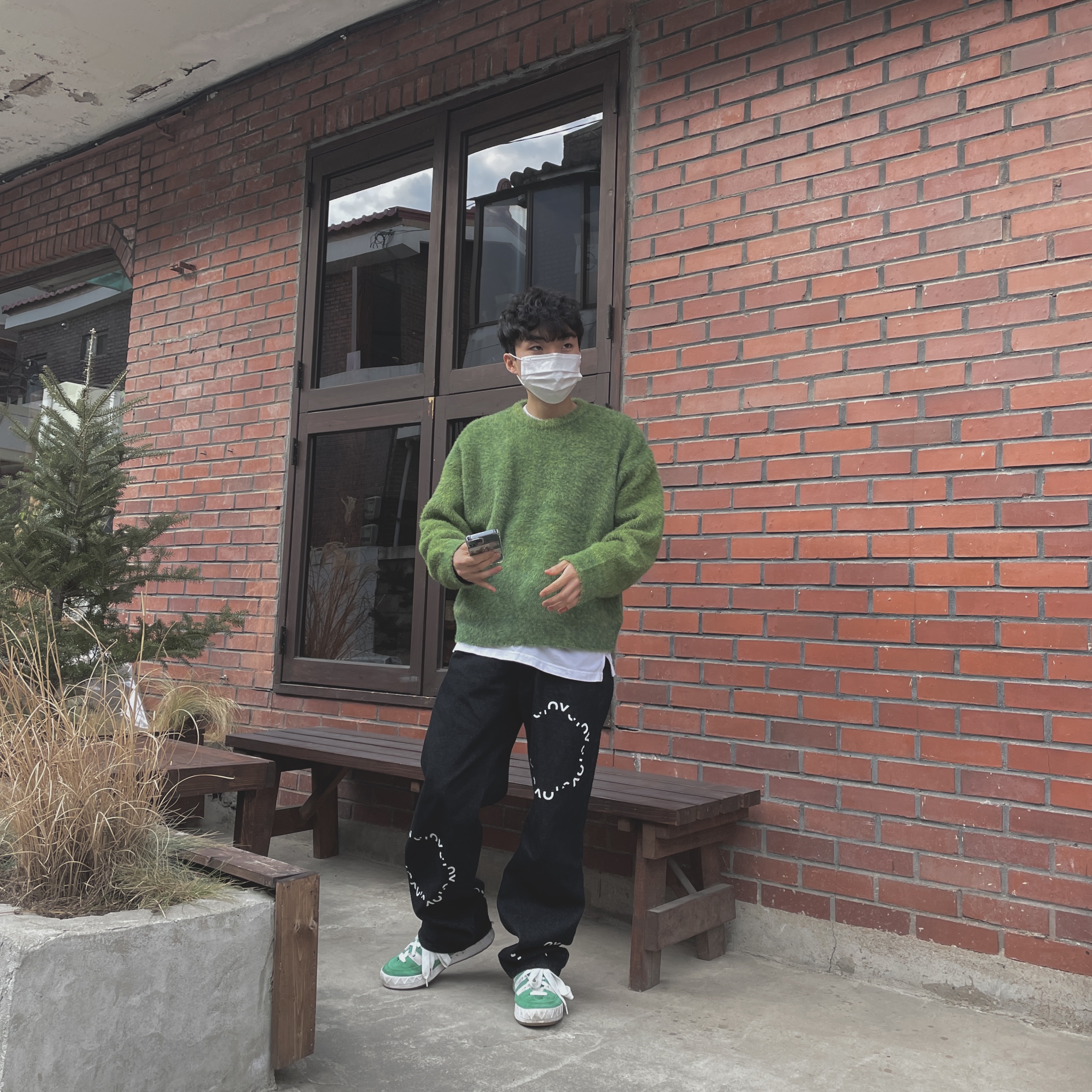 Adidas Adimatic Green 착용 스타일 - 3