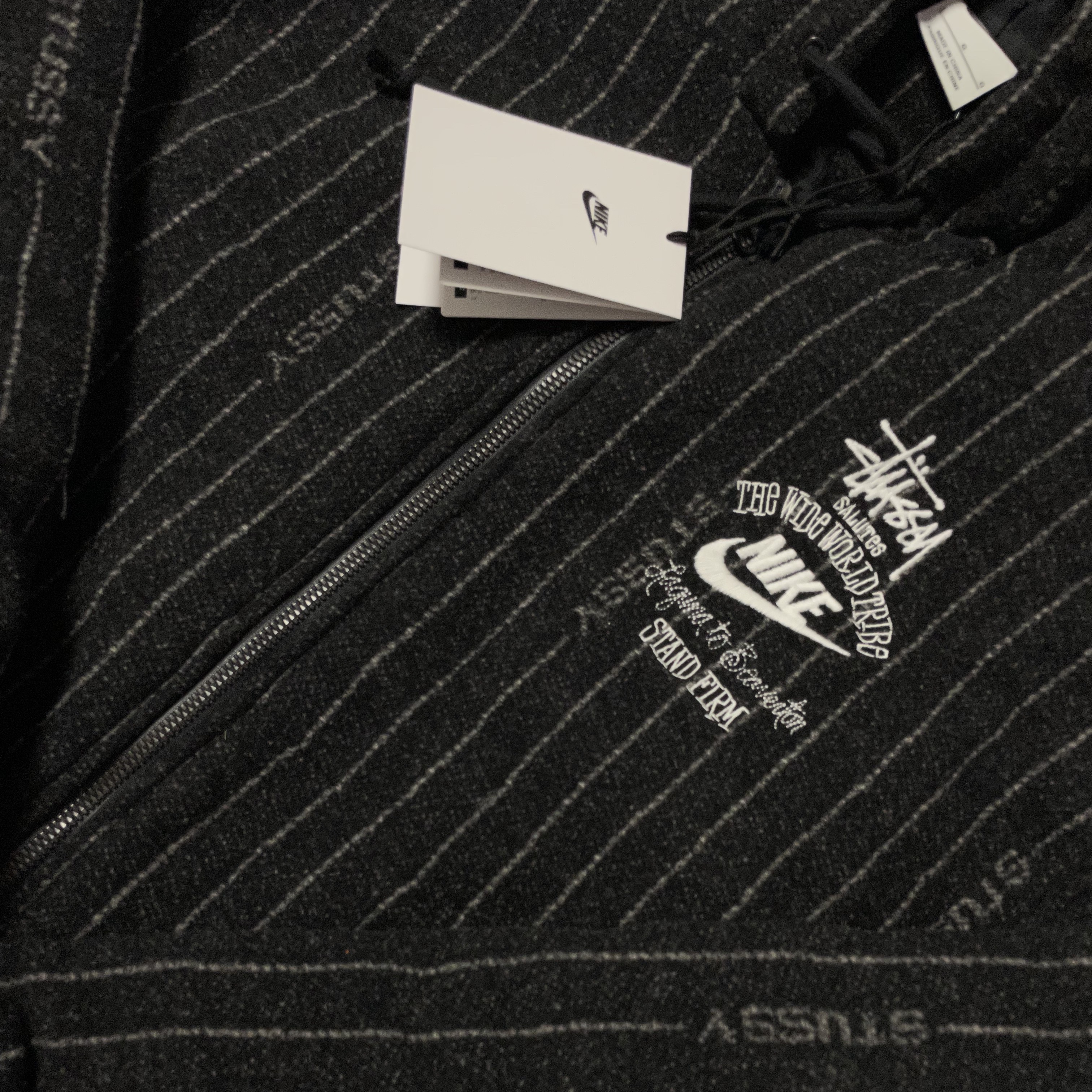 Nike x Stussy NRG Striped Wool Jacket Black (DR4023-010) 착용 스타일 - 2