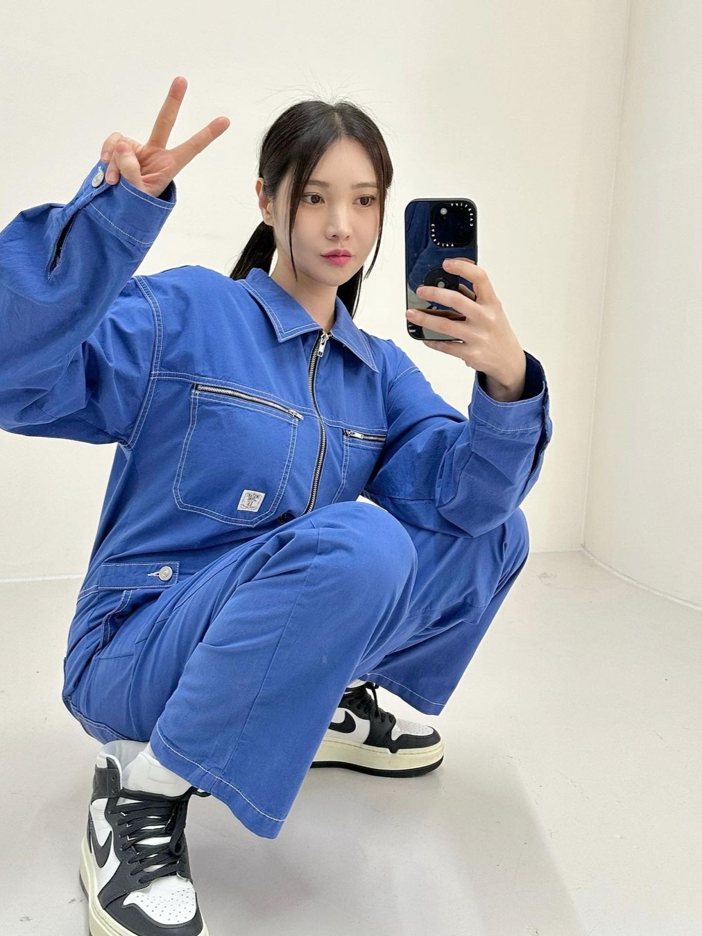 Instantfunk Women Cotton Zip Front Jumpsuit Blue, Nike Dunk Low Retro Black 착용 스타일