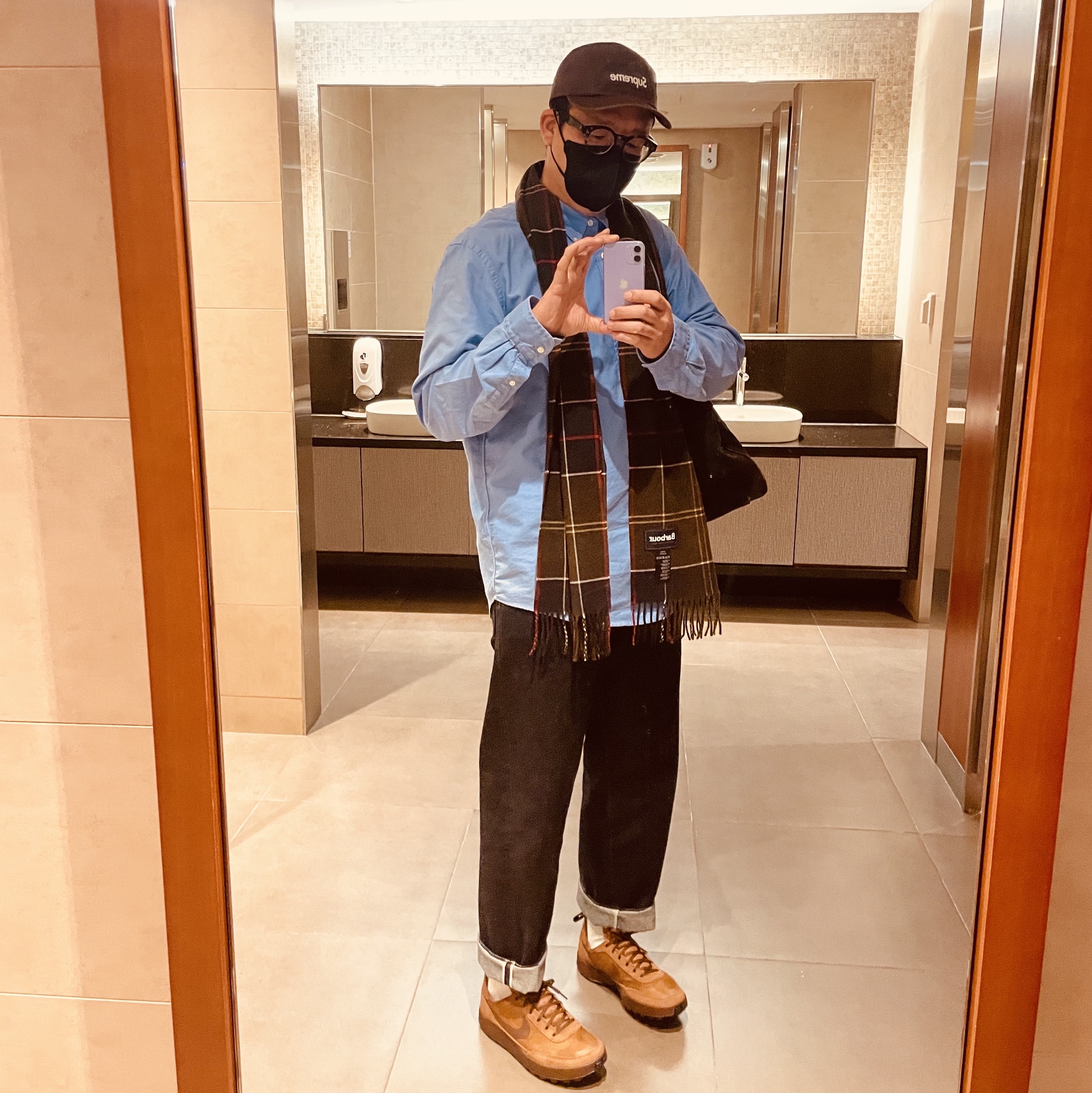 Nike x Tom Sachs General Purpose Shoe Brown, Supreme Washed Chino Twill Camp Cap Brown - 22FW 착용 스타일 - 2