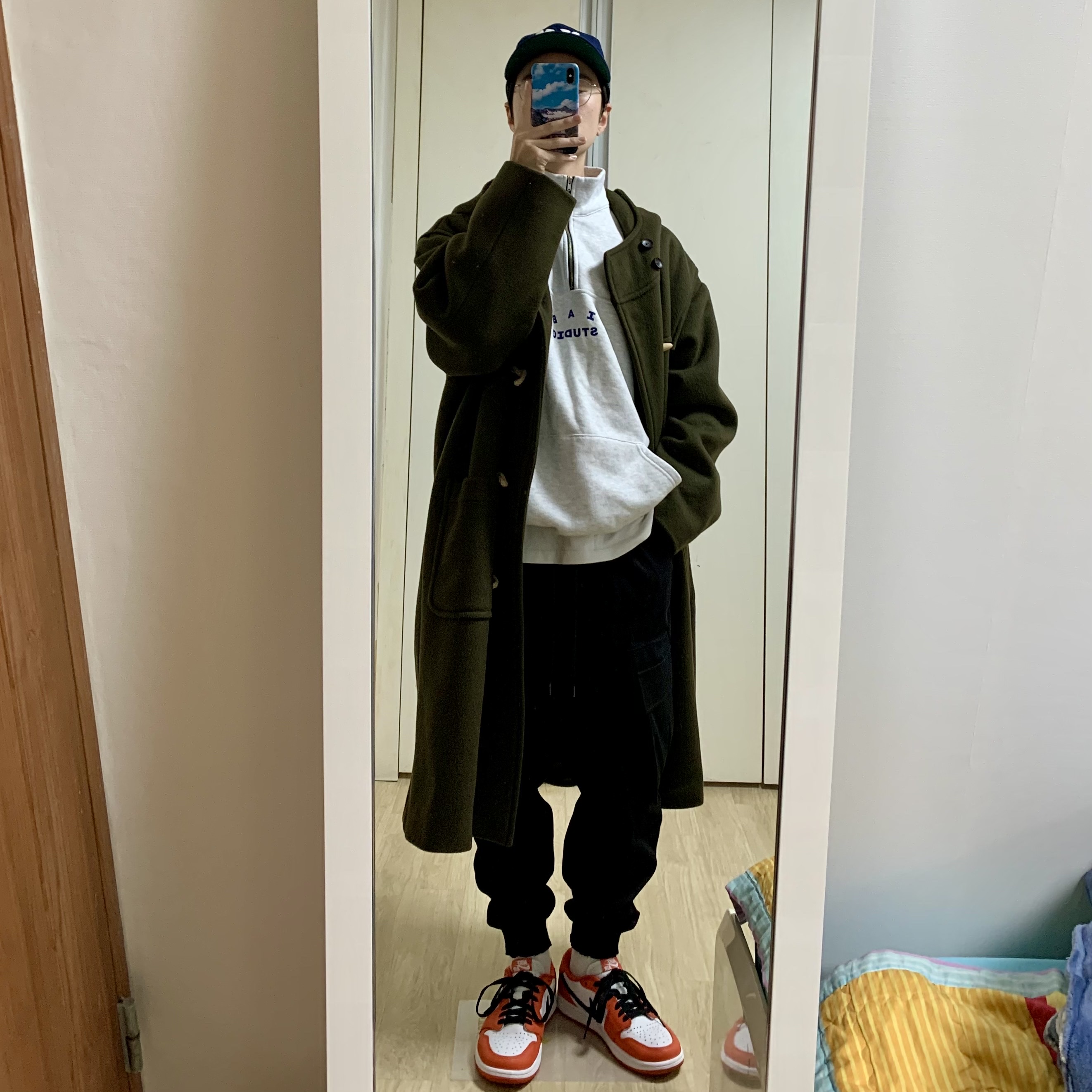 IAB Studio Half Zip Pullover Light Gray, Jordan 1 Low OG Starfish 착용 스타일 - 1